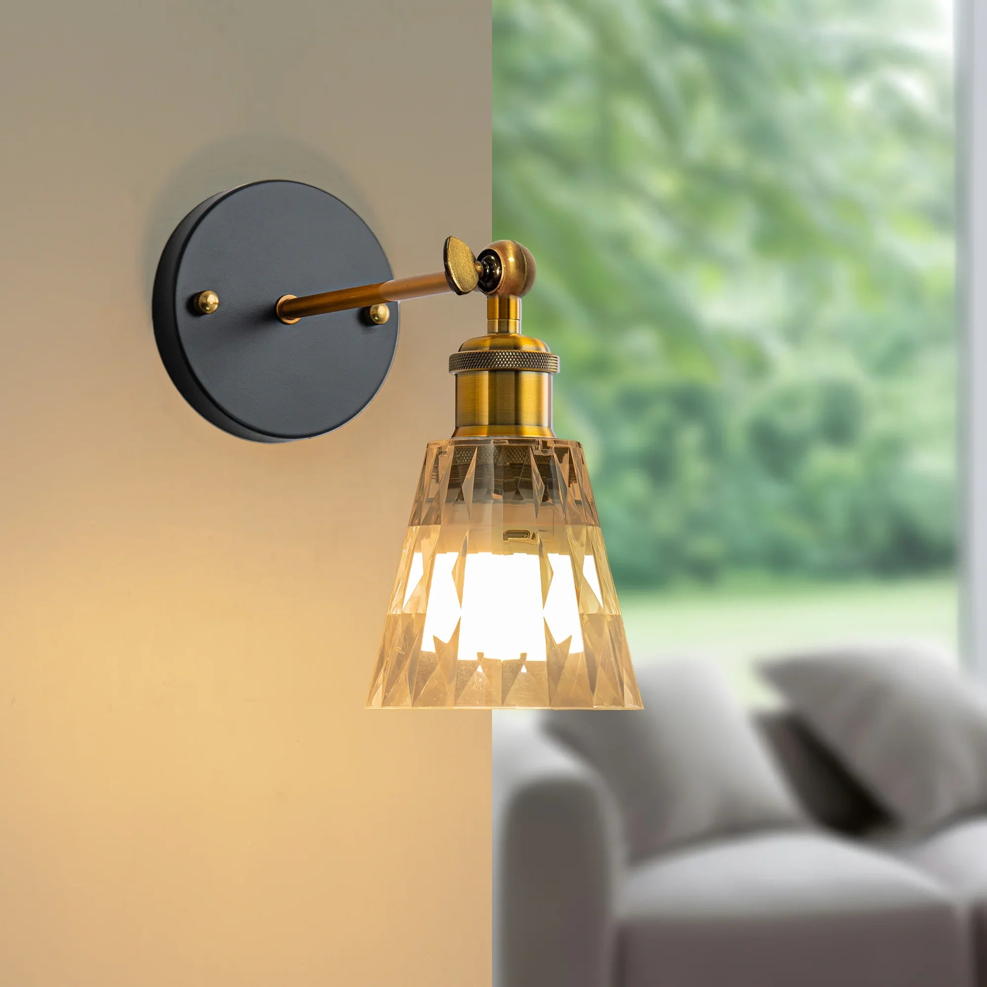 Clear Acrylic Rechargeable Wall Lights Set of 2