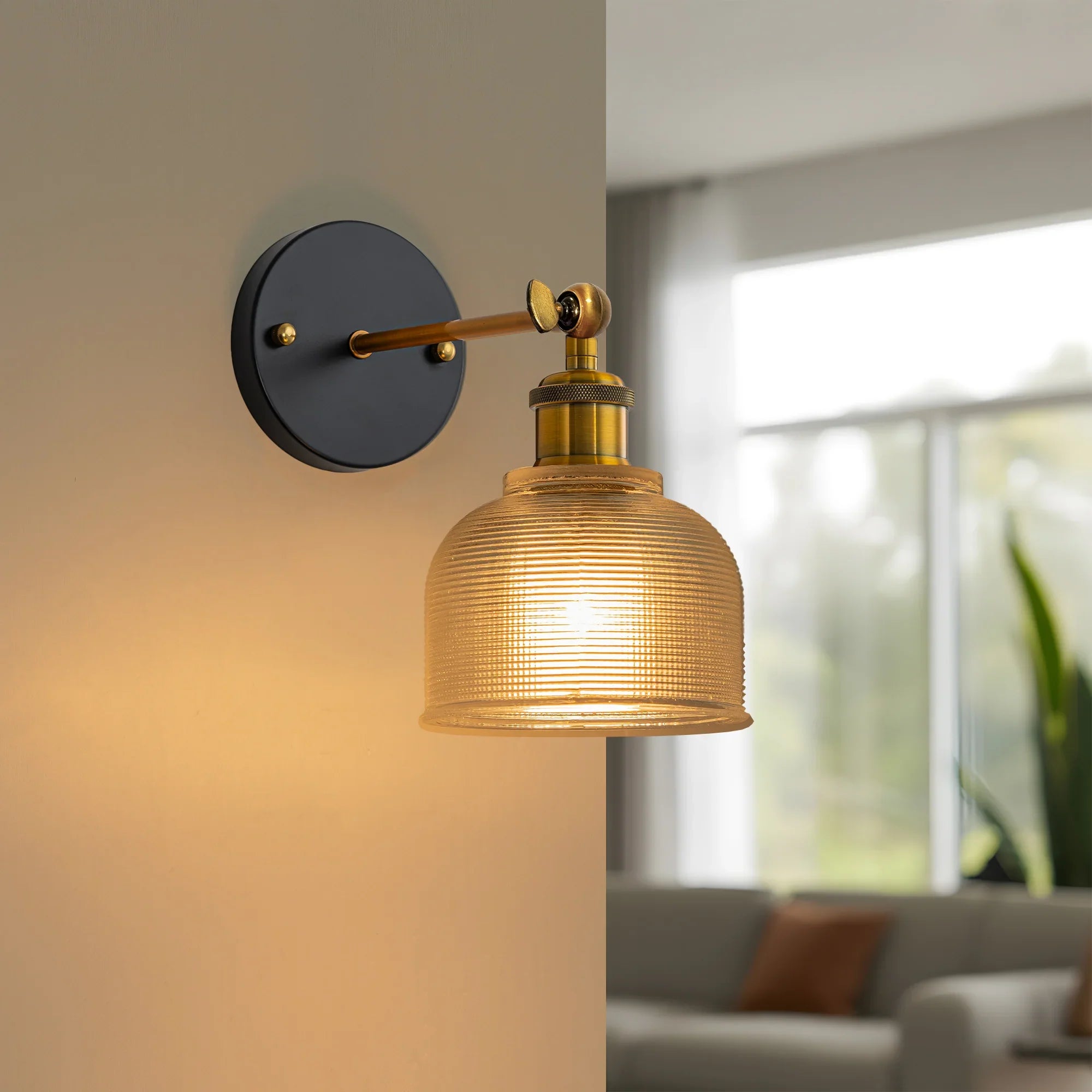 Modern Glass Rechargeable Wall Lights with Remote Set of 2