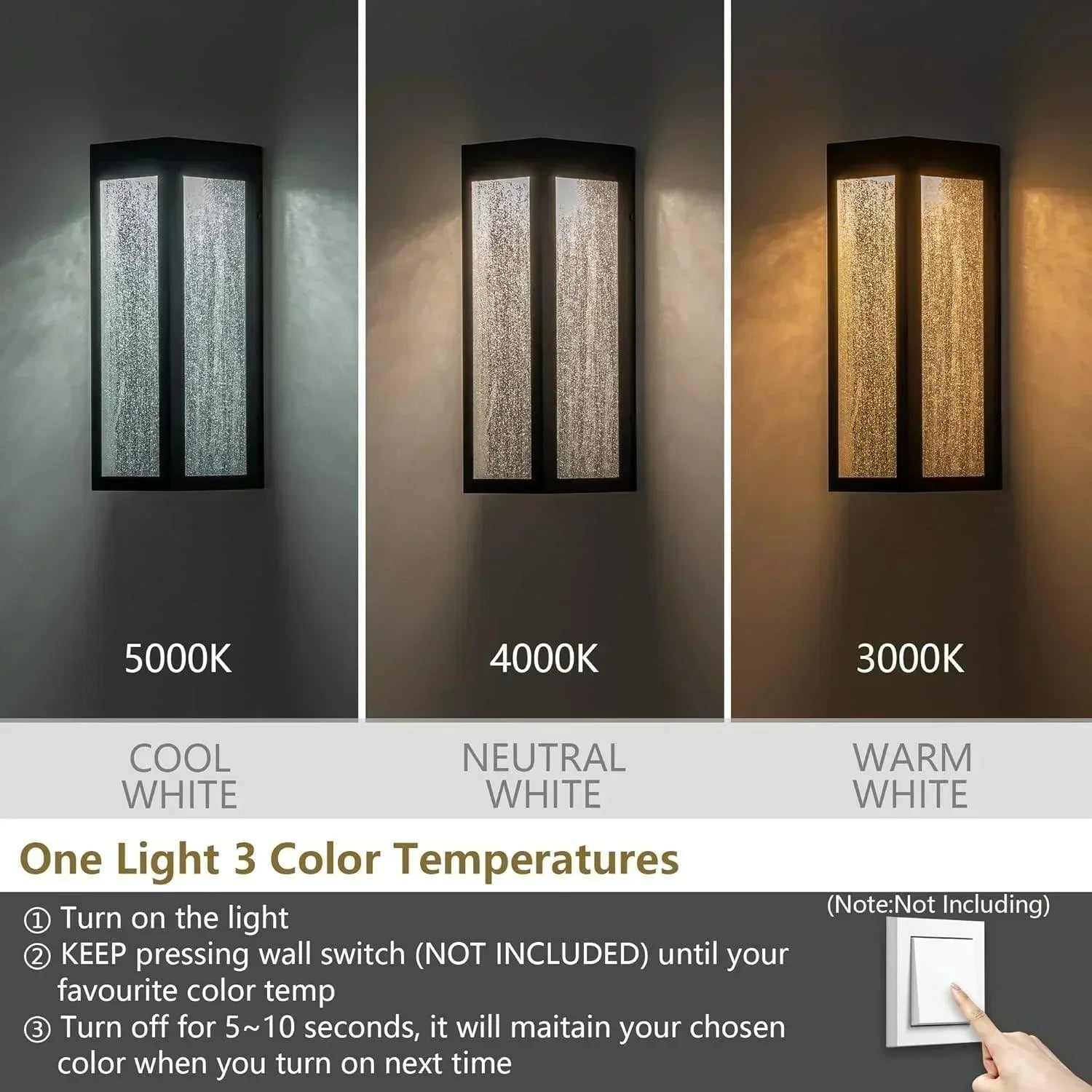 Black Outdoor Wall Lights with Seeded Glass - FTL Outdoor Wall Lighting LED Light Bulbs