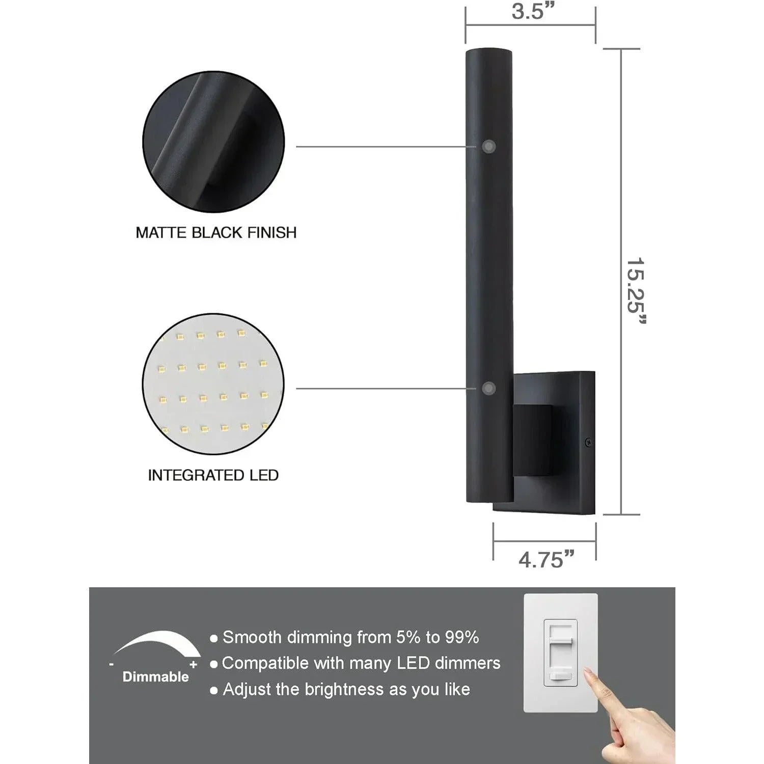 LED Black Outdoor Wall Lights Dimmable - FTL Outdoor Wall Lighting LED Light Bulbs