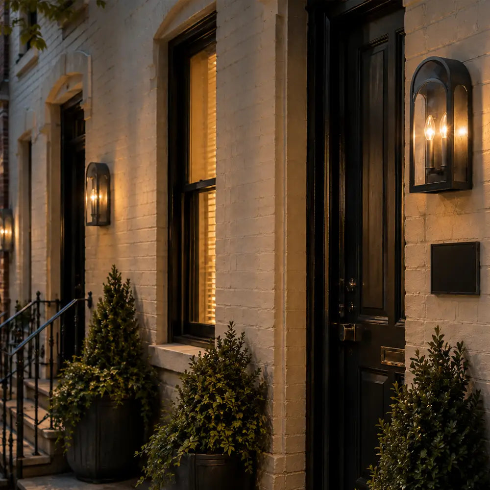 20" Large Modern Outdoor Wall Lights with Clear Glass