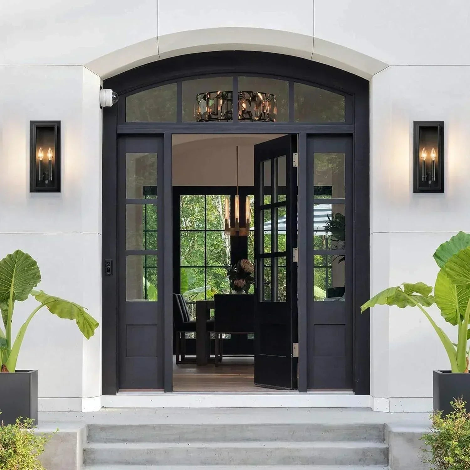 17.5" Black Outdoor Wall Light