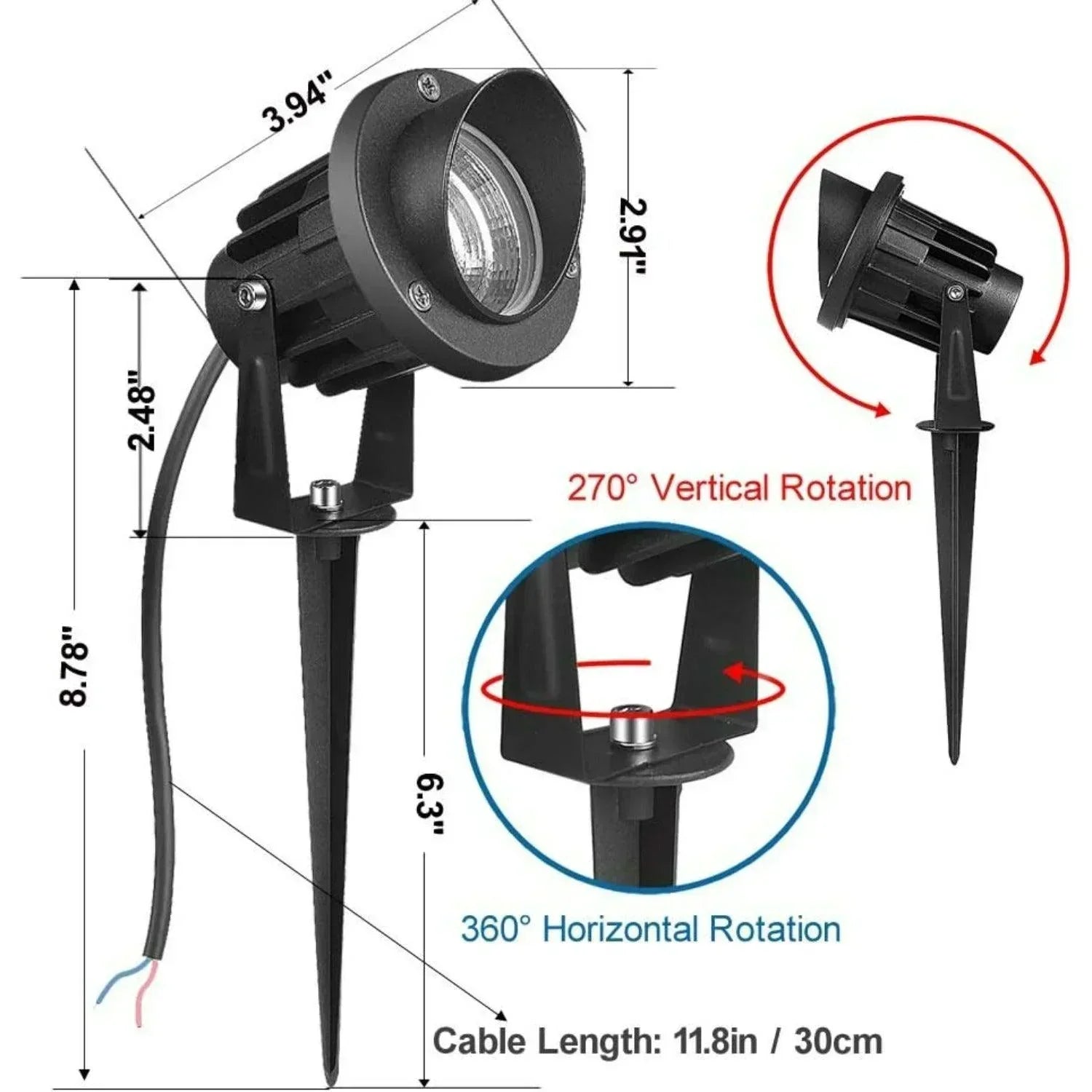 LED Landscape Spotlight 3000K Warm White - FTL Outdoor Wall Lighting LED Light Bulbs