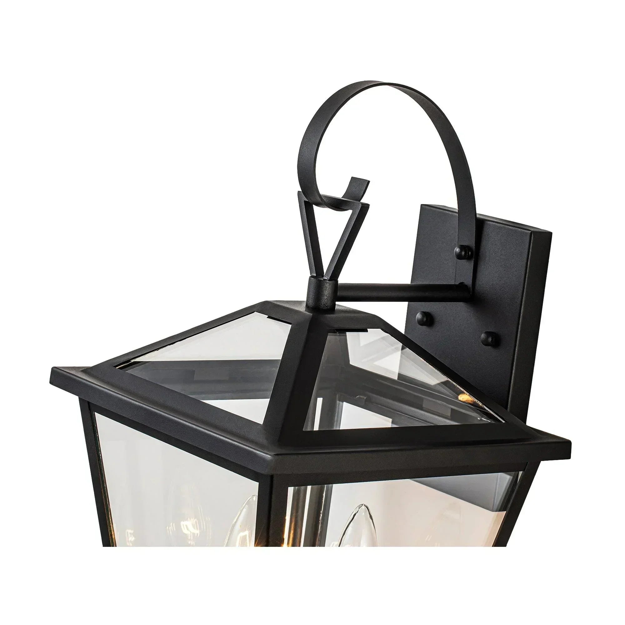 18" Black Outdoor Wall Lights with Gold 3-Light Candelabra - FTL Outdoor Wall Lighting LED Light Bulbs