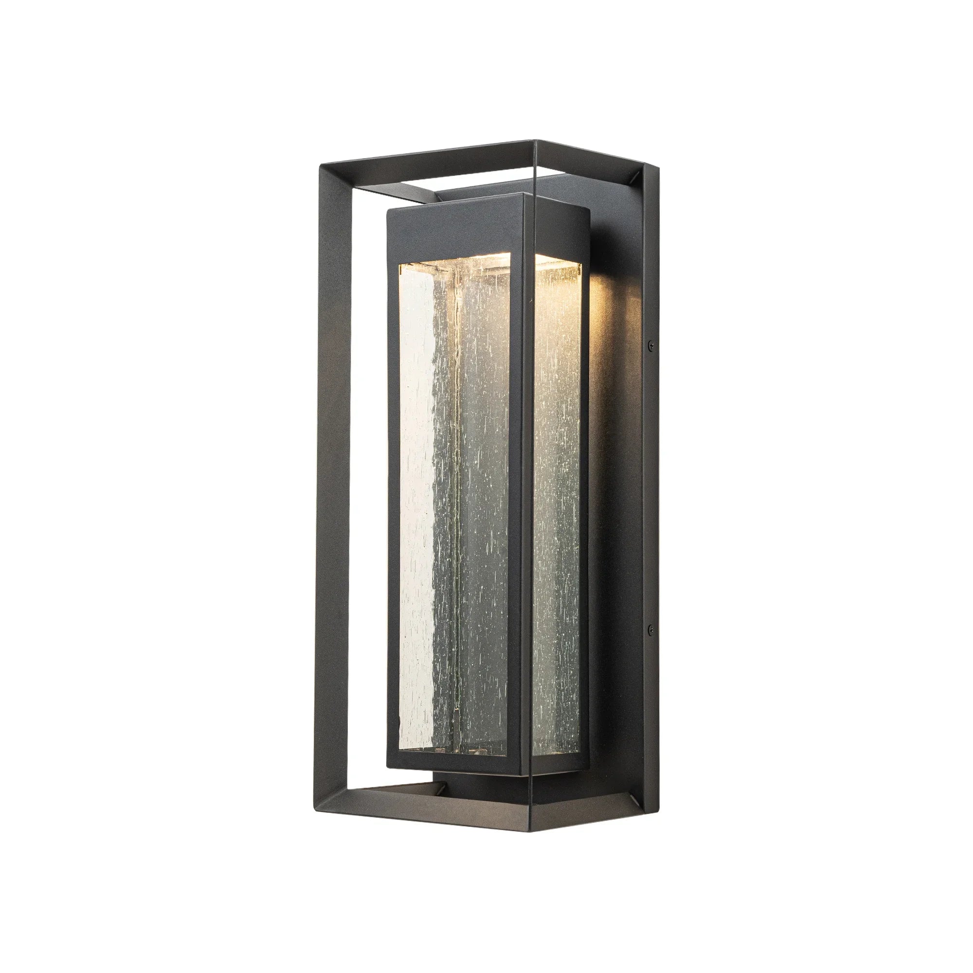 LED Outdoor Wall Sconce with seeded Glass
