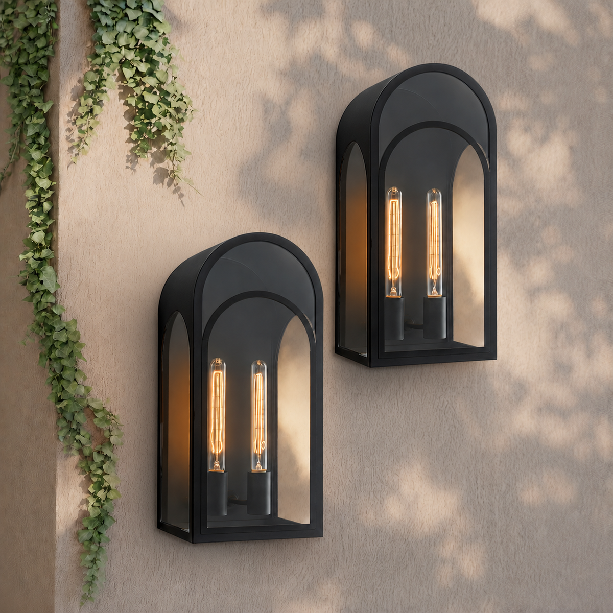 20" Large Modern Outdoor Wall Lights with Clear Glass