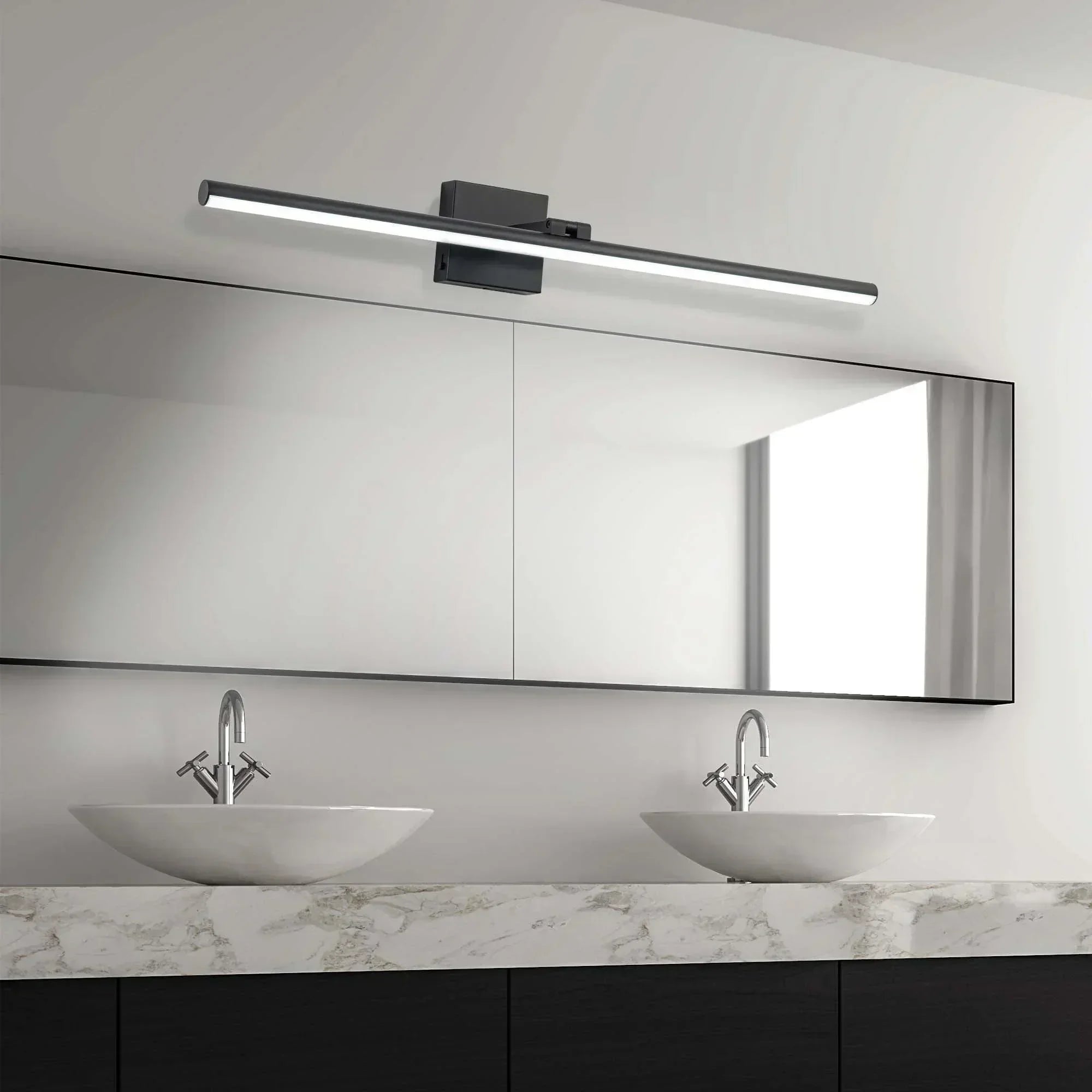 31.5" 5CCT Dimmable Black LED Bath Bar 180° Adjust