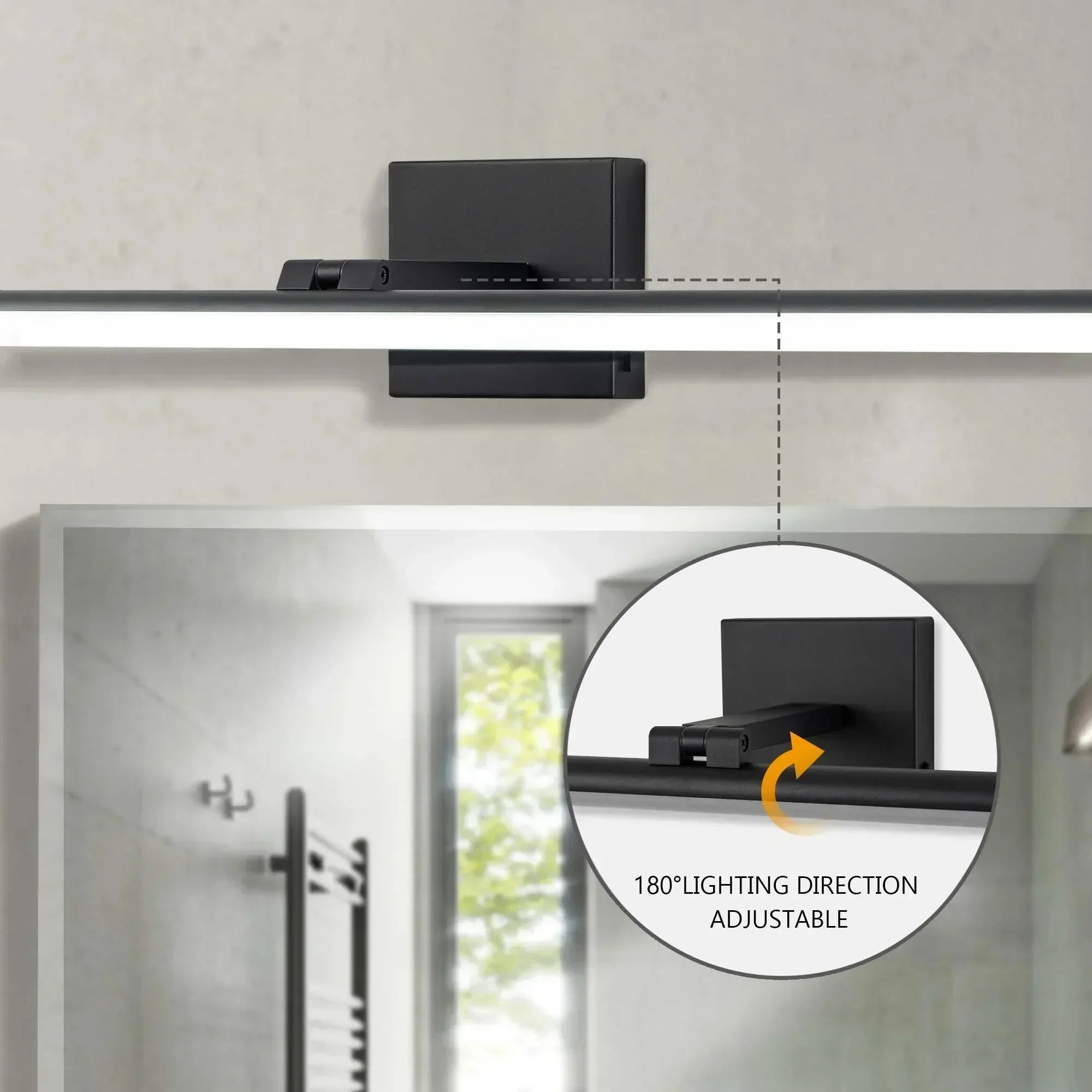 31.5" 5CCT Dimmable Black LED Bath Bar 180° Adjust