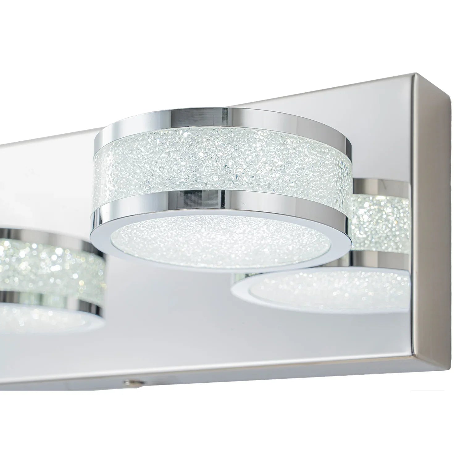 19" Crystal LED Bath Bar with 3 Lights Dimmable