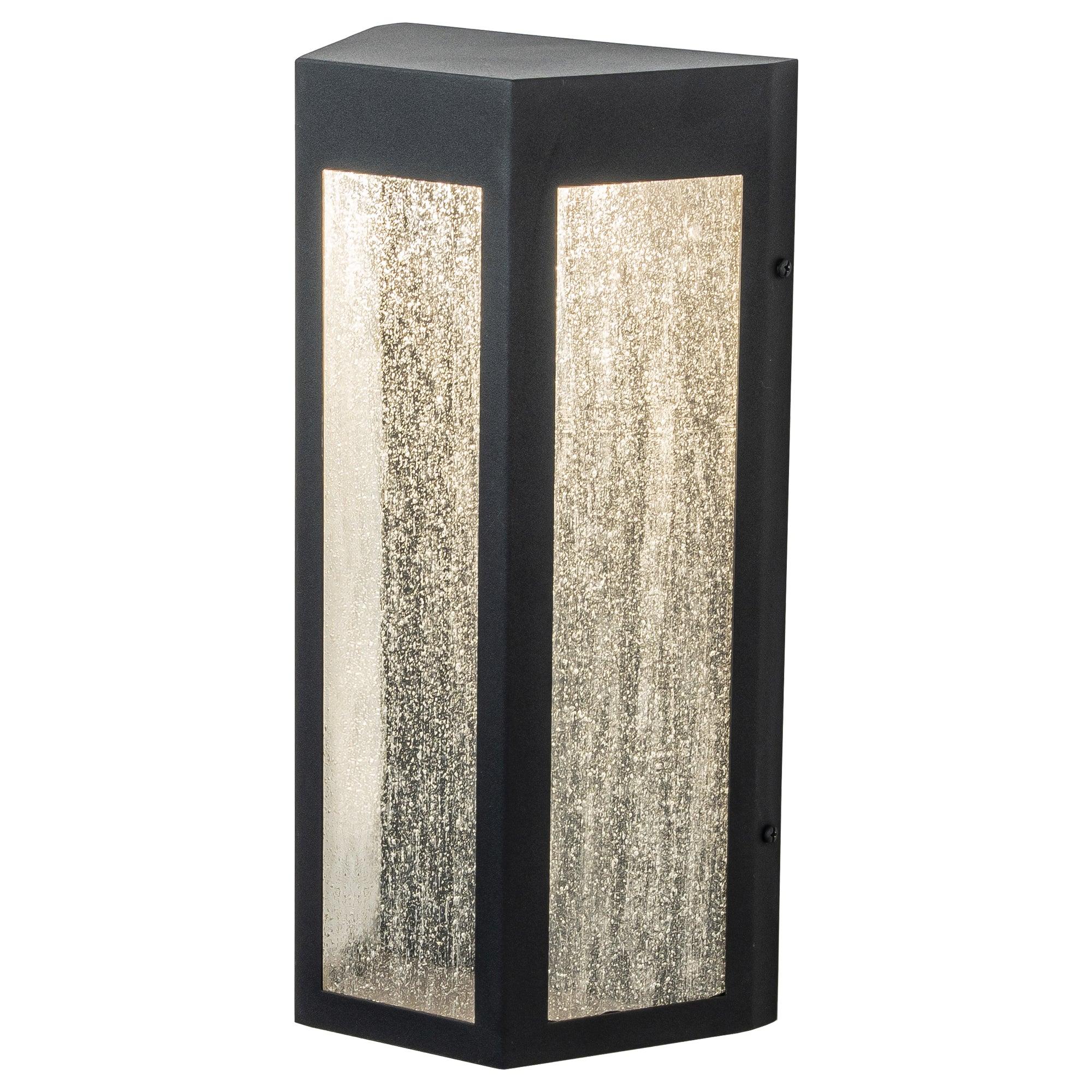 Black Outdoor Wall Lights with Seeded Glass - FTL Outdoor Wall Lighting LED Light Bulbs