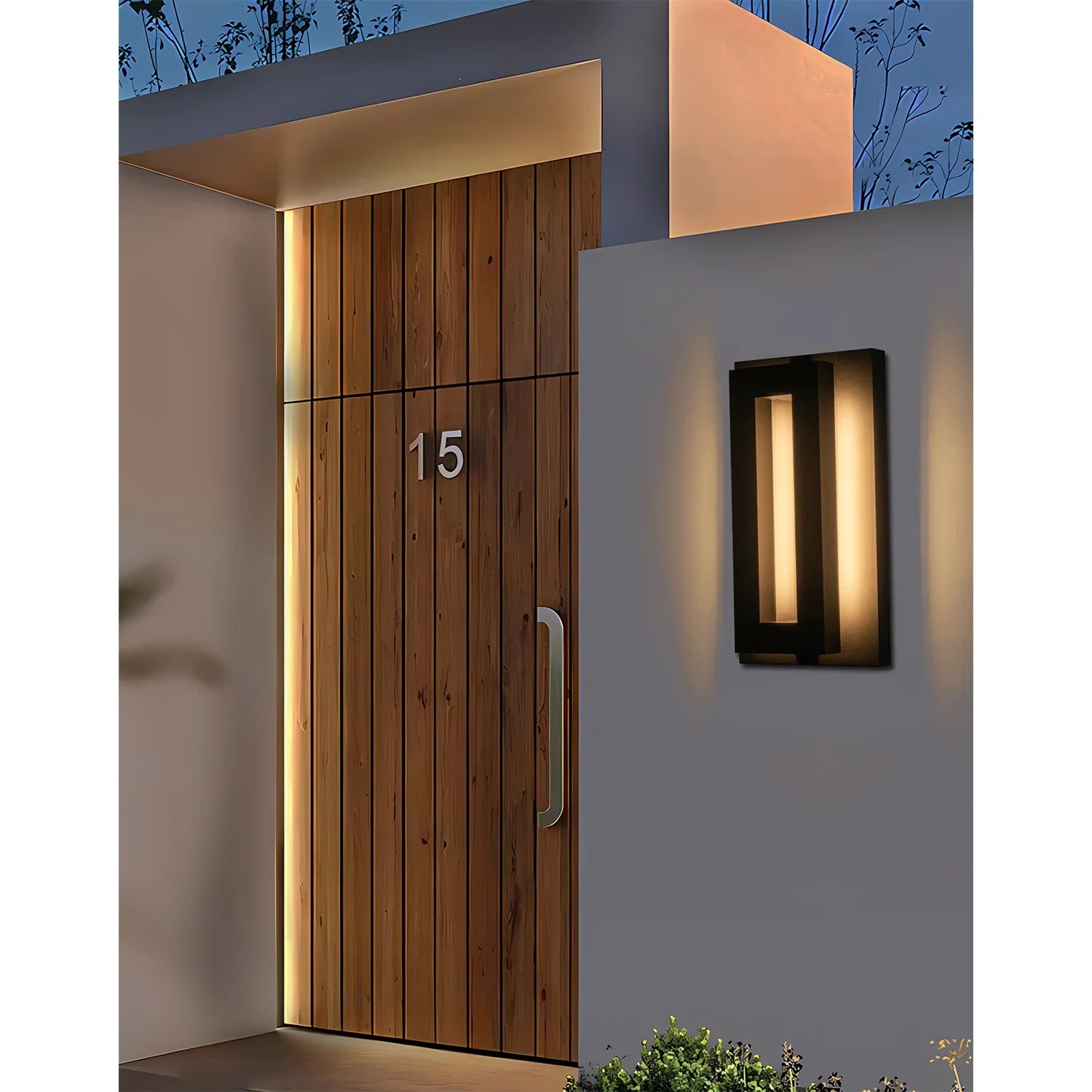 14" Black Metal Outdoor Wall Lights