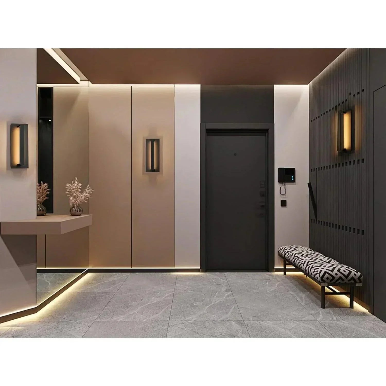 16" LED Outdoor Wall Lights Matte Black - FTL Outdoor Wall Lighting LED Light Bulbs