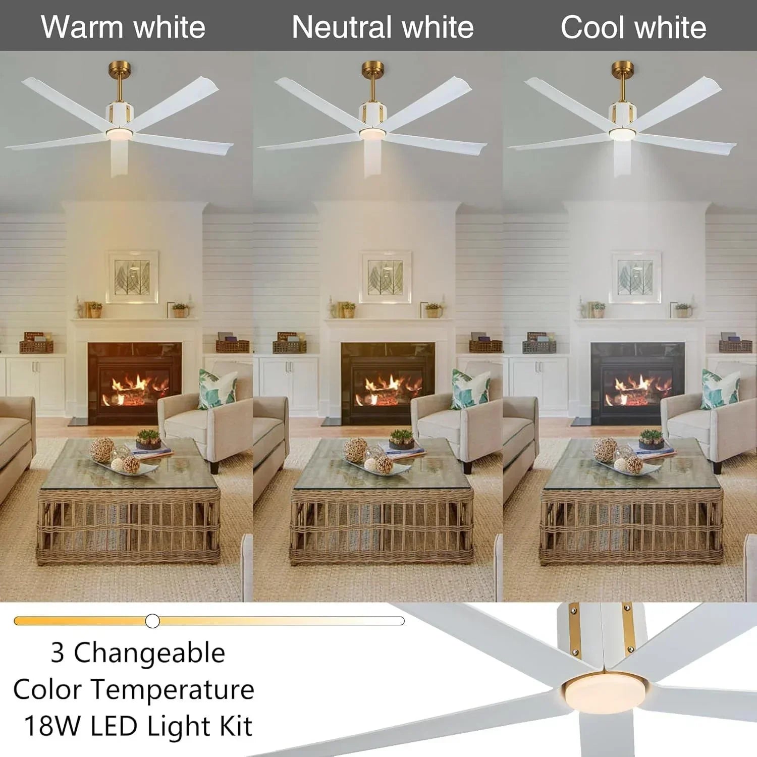 60" Ceiling Fan with LED Lights and Remote