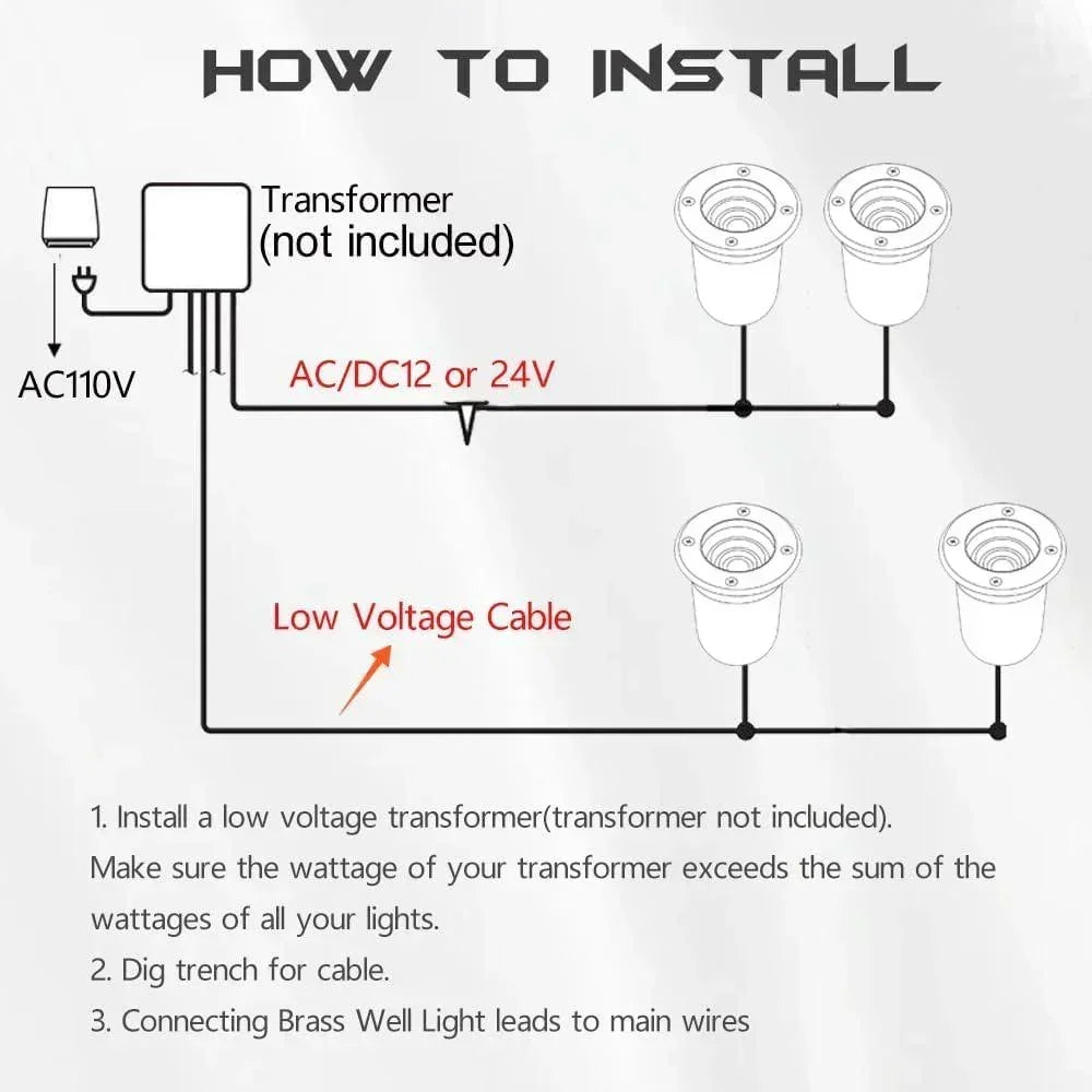 Brass In-Ground Well Light 3000K Warm White-LT2204C - FTL Outdoor Wall Lighting LED Light Bulbs