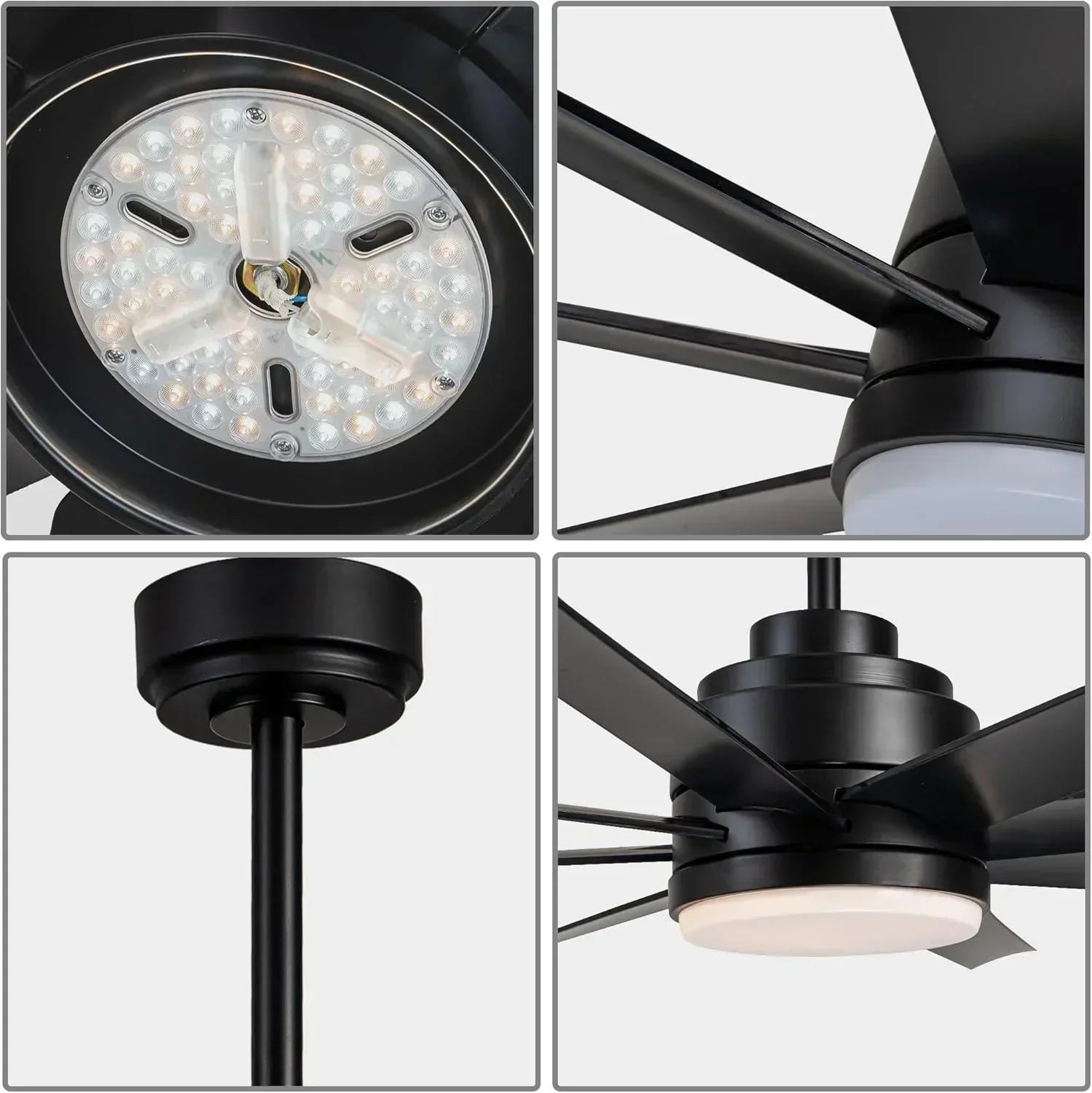 65" Ceiling Fans with LED Lights and Remote