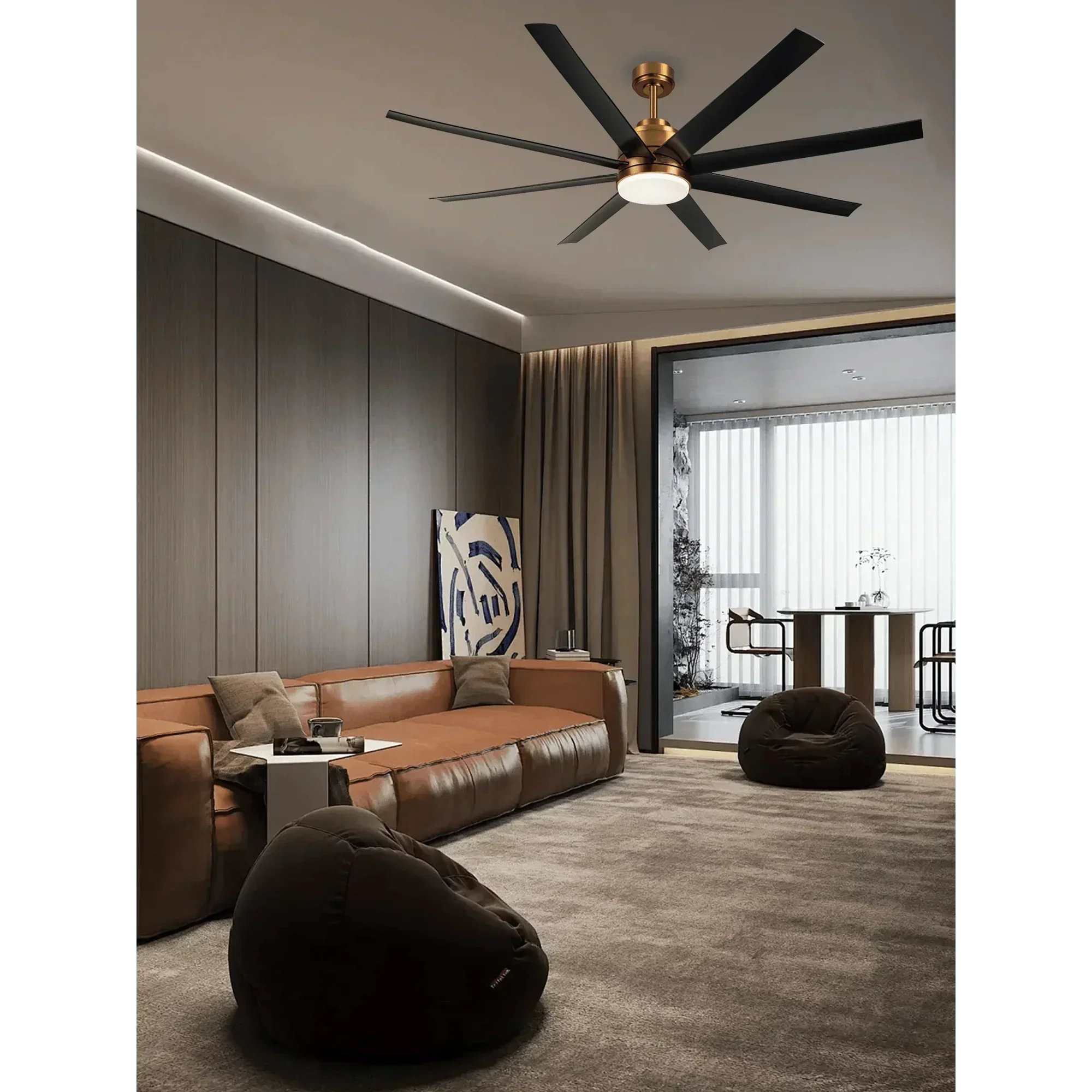 65" Ceiling Fans with LED Lights and Remote