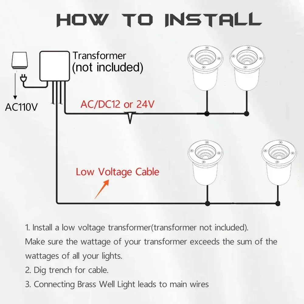 Brass In-Ground Well Light 3000K Warm White-LT2203B - FTL Outdoor Wall Lighting LED Light Bulbs