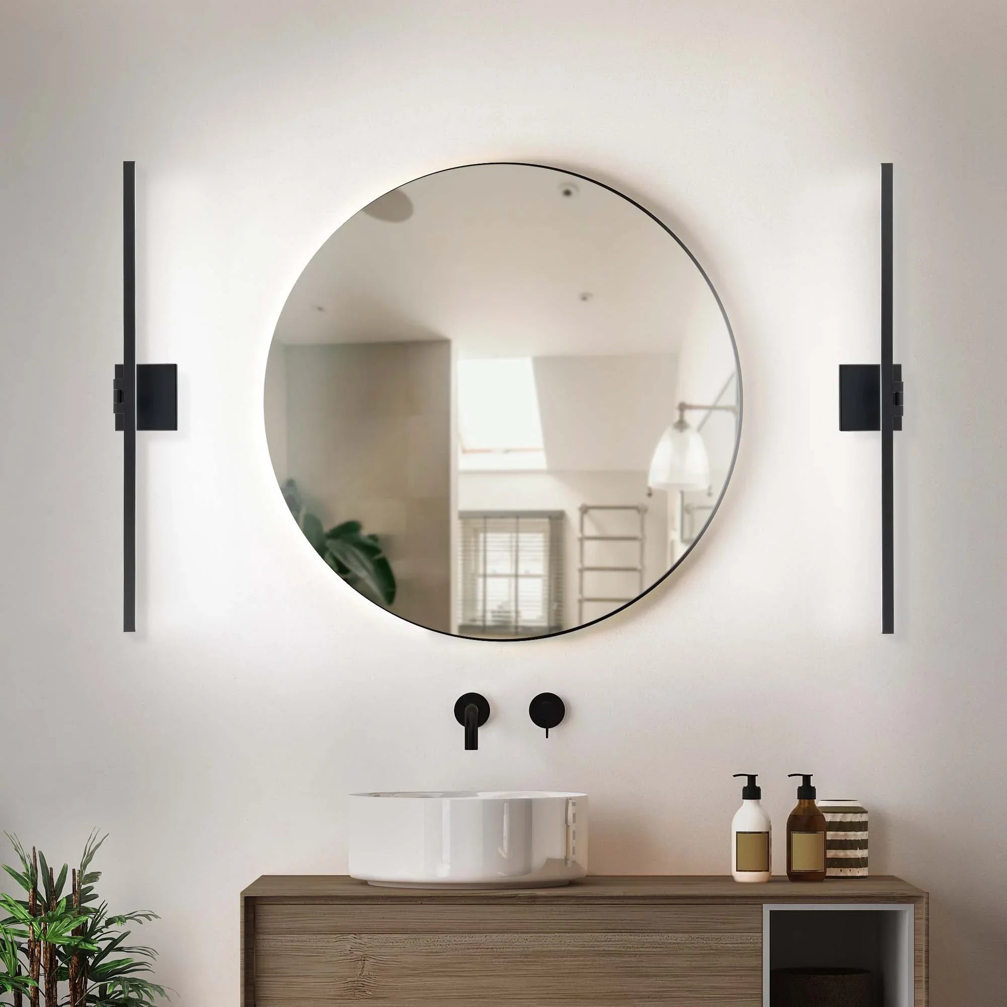 31.5" 5CCT Dimmable Black LED Bath Bar 180° Adjust