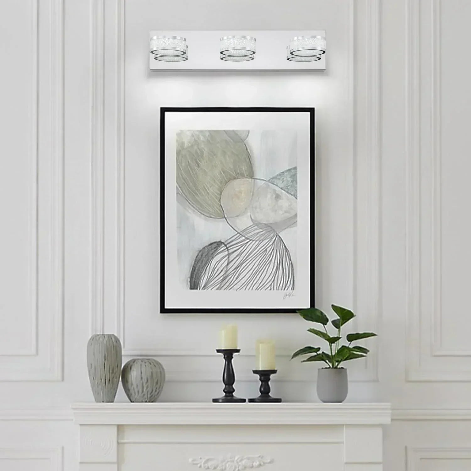 19" Crystal LED Bath Bar with 3 Lights Dimmable - FTL Outdoor Wall Lighting LED Light Bulbs