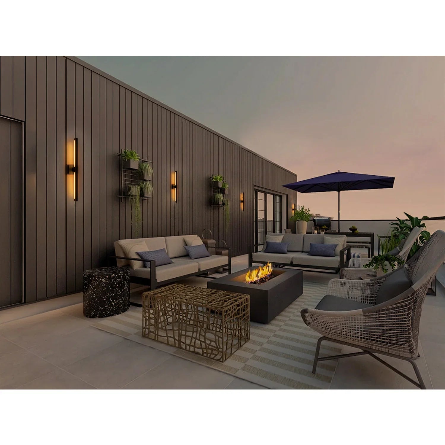 28" LED Outdoor Wall Lights with Acrylic Glass - FTL Outdoor Wall Lighting LED Light Bulbs