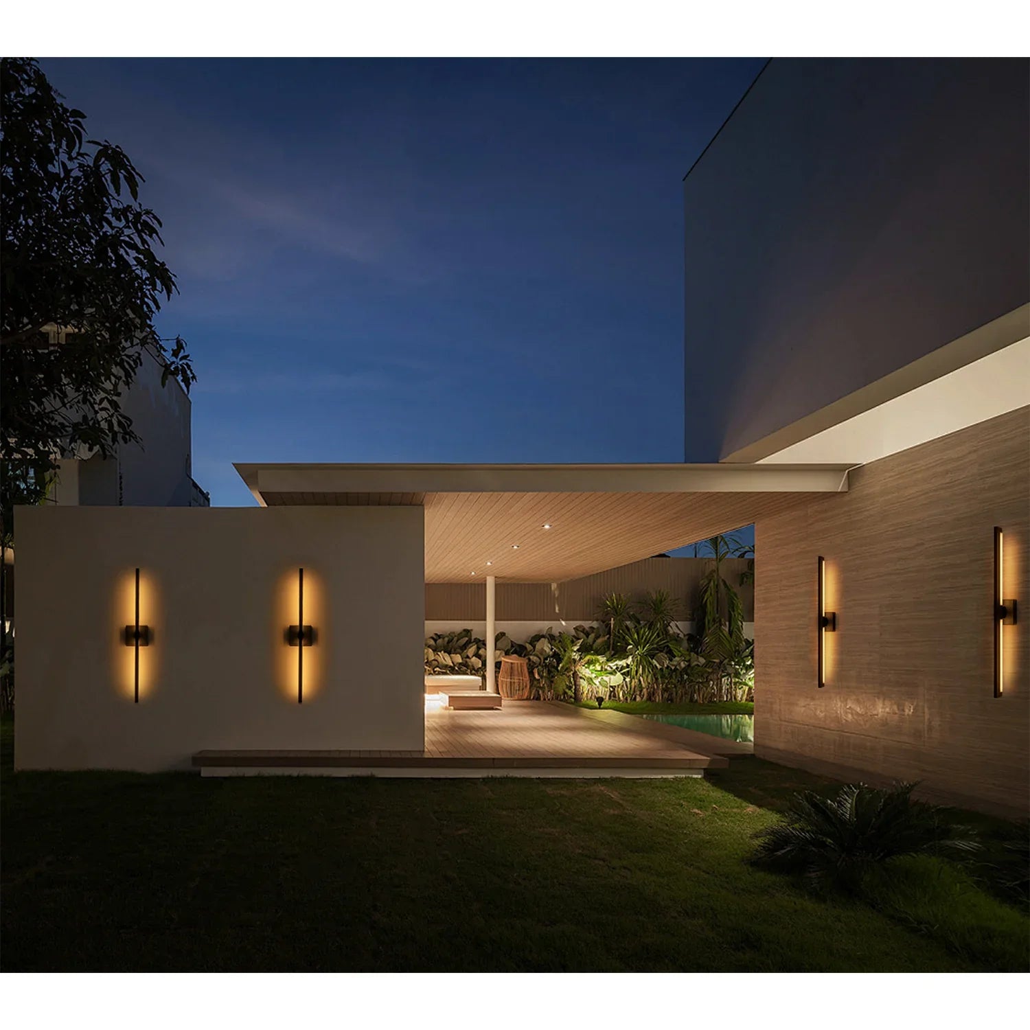 28" LED Outdoor Wall Lights with Acrylic Glass - FTL Outdoor Wall Lighting LED Light Bulbs