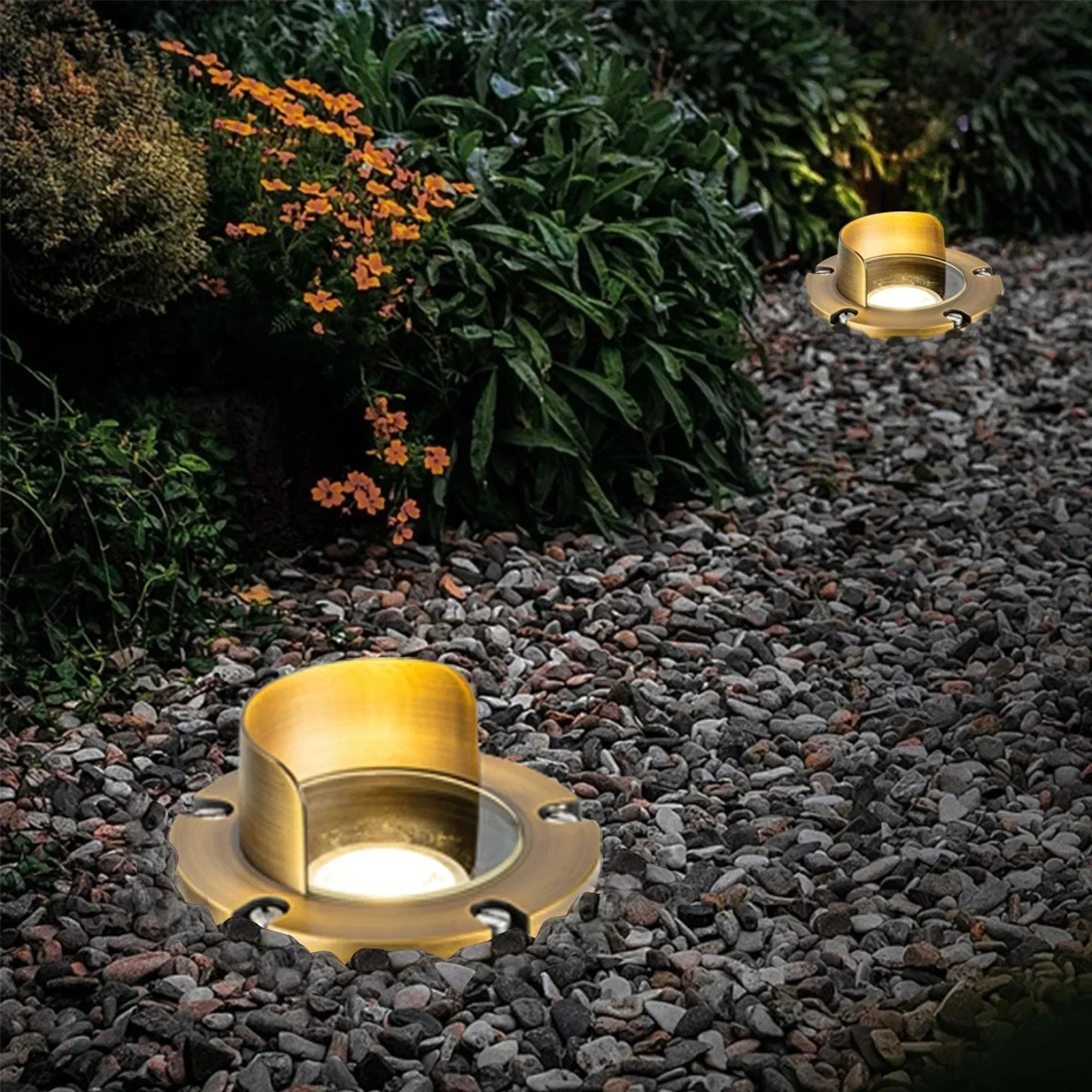 Brass In-Ground Well Light 3000K Warm White-LT2203B - FTL Outdoor Wall Lighting LED Light Bulbs