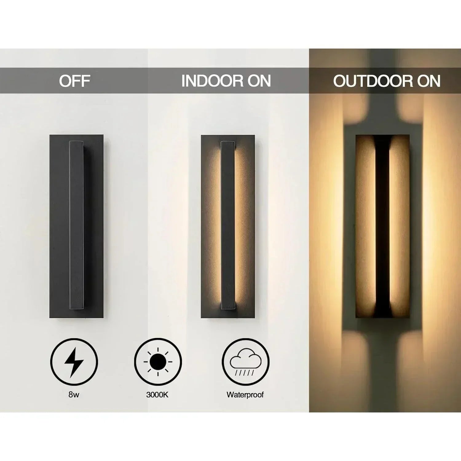 16" LED Outdoor Wall Lights Matte Black - FTL Outdoor Wall Lighting LED Light Bulbs