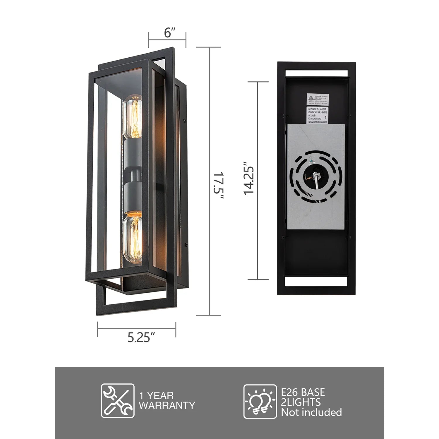 Outdoor Wall Light with Clear Glass - FTL Outdoor Wall Lighting LED Light Bulbs