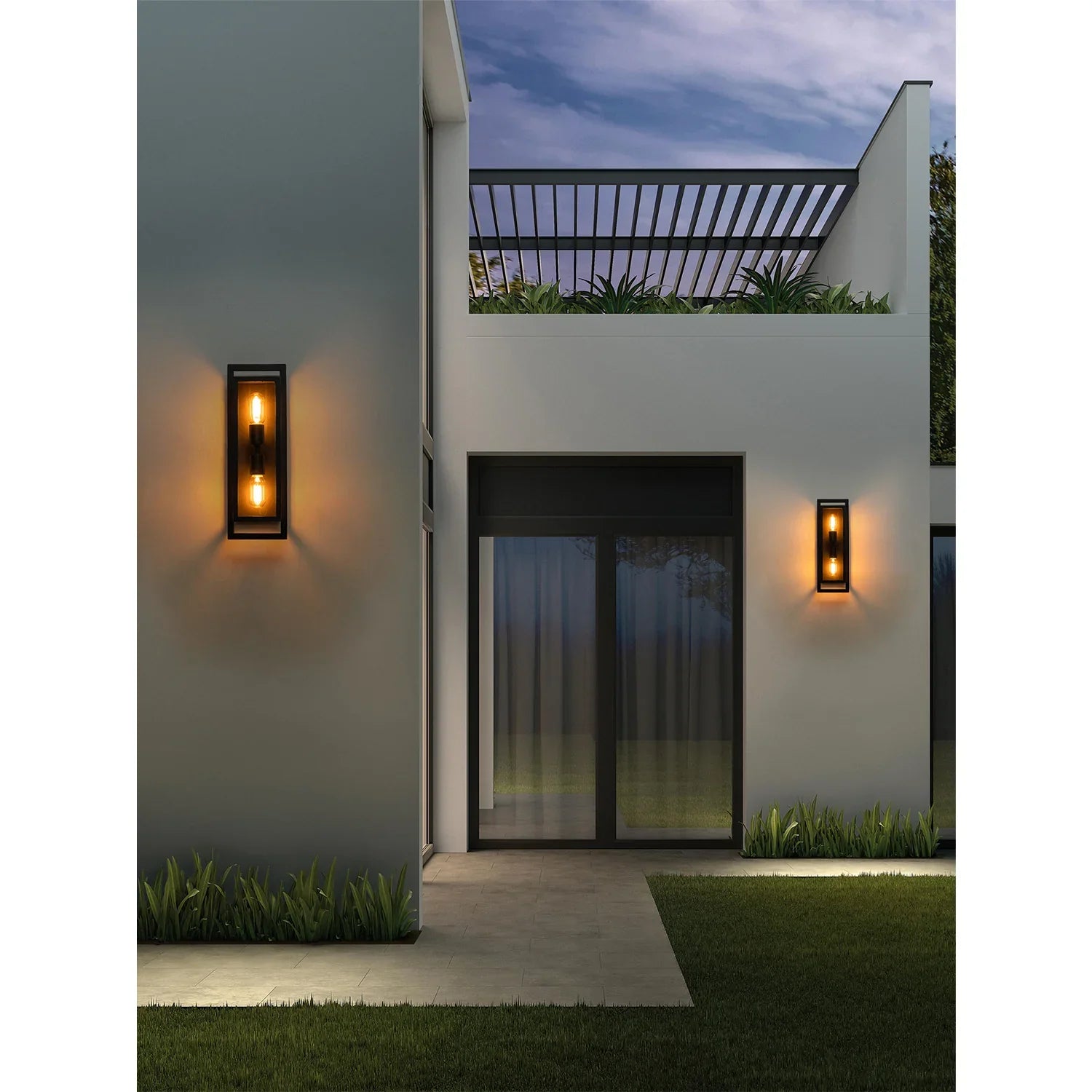 Outdoor Wall Light with Clear Glass - FTL Outdoor Wall Lighting LED Light Bulbs