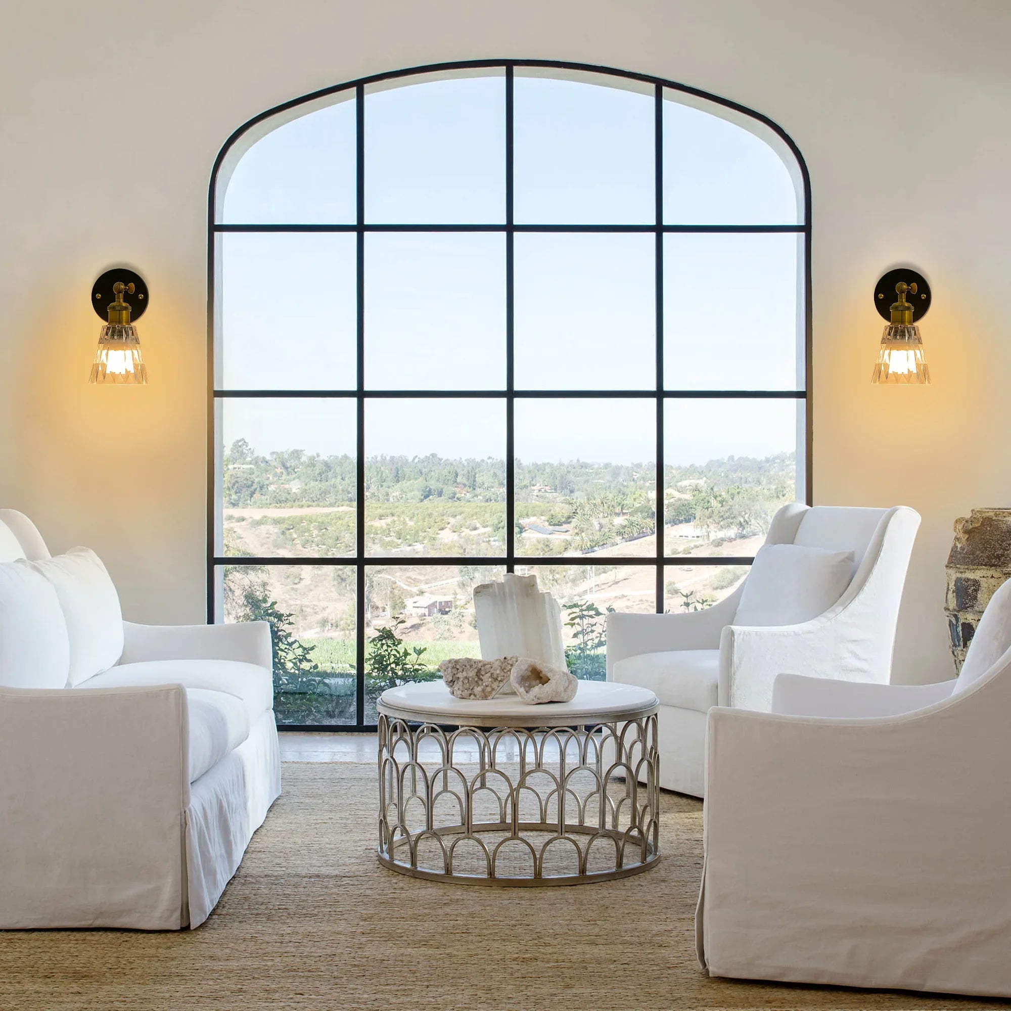 Clear Acrylic Rechargeable Wall Lights Set of 2