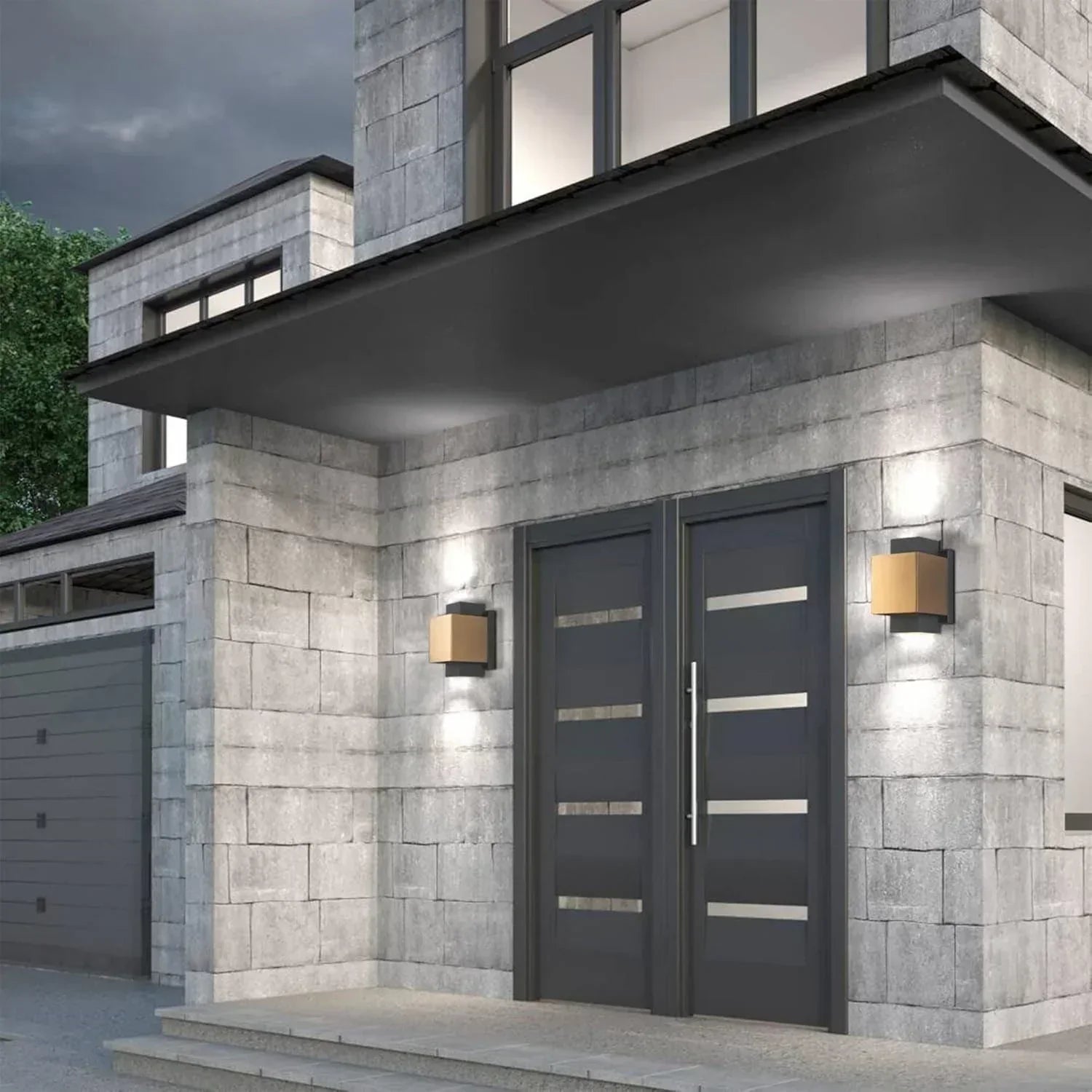 8" Modern Outdoor Wall Lights - FTL Outdoor Wall Lighting LED Light Bulbs