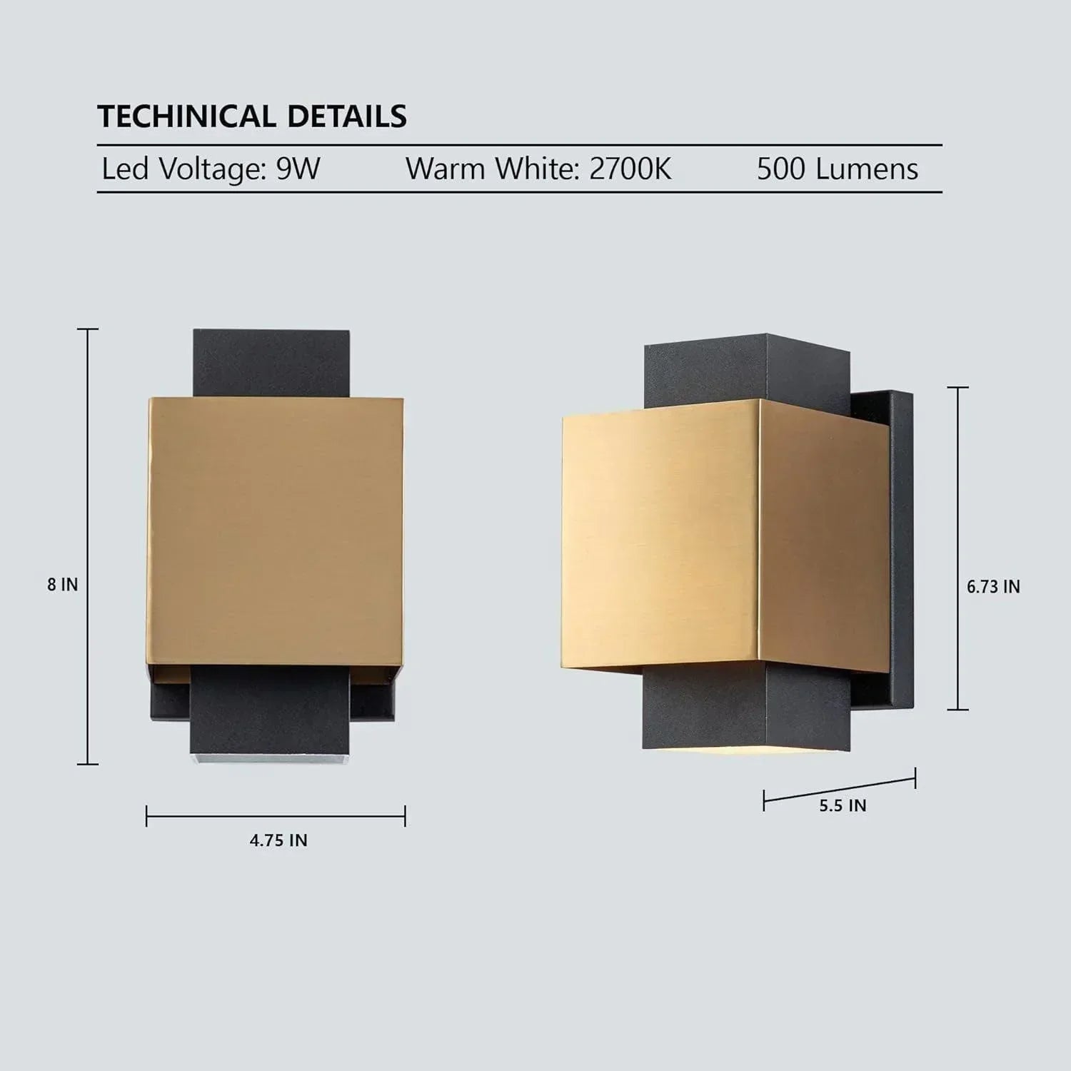 8" Modern Outdoor Wall Lights - FTL Outdoor Wall Lighting LED Light Bulbs