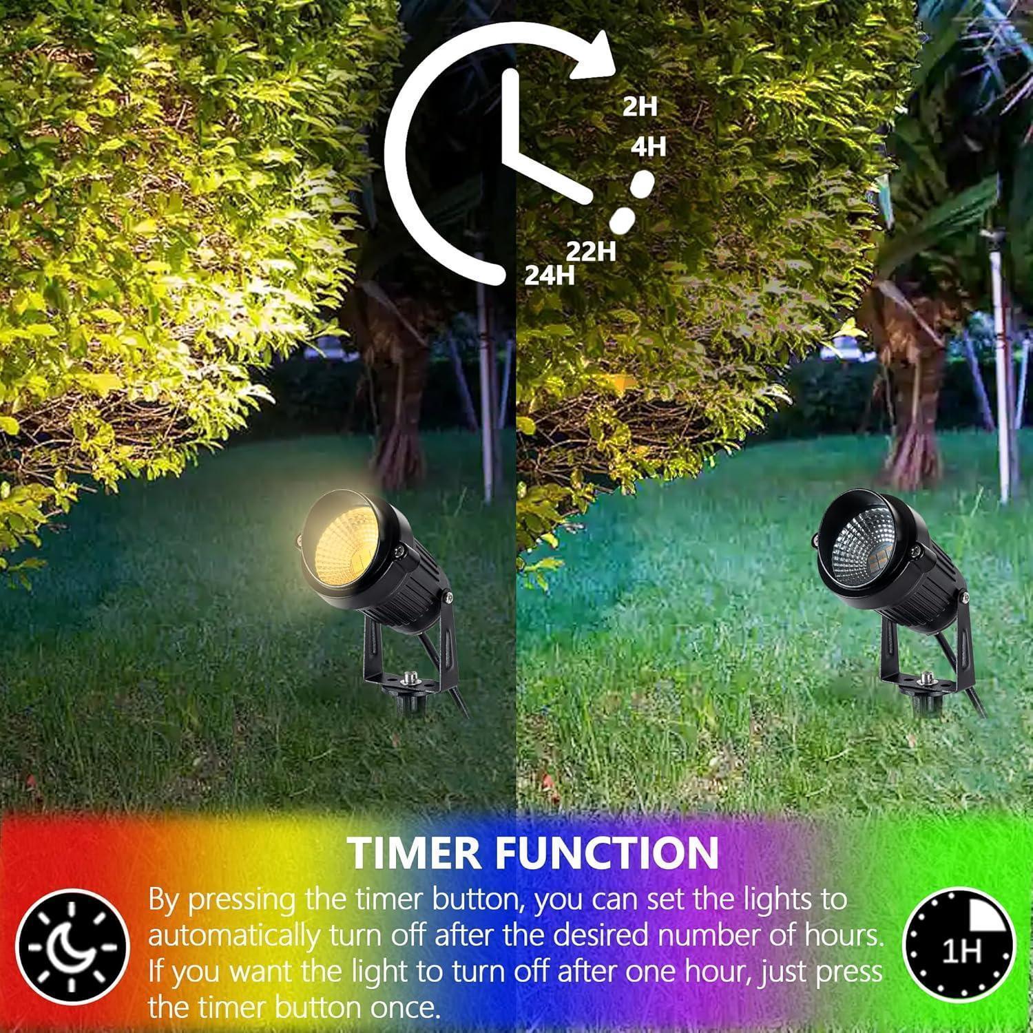 RGB LED Landscape Spotlight with Remote - FTL Outdoor Wall Lighting LED Light Bulbs