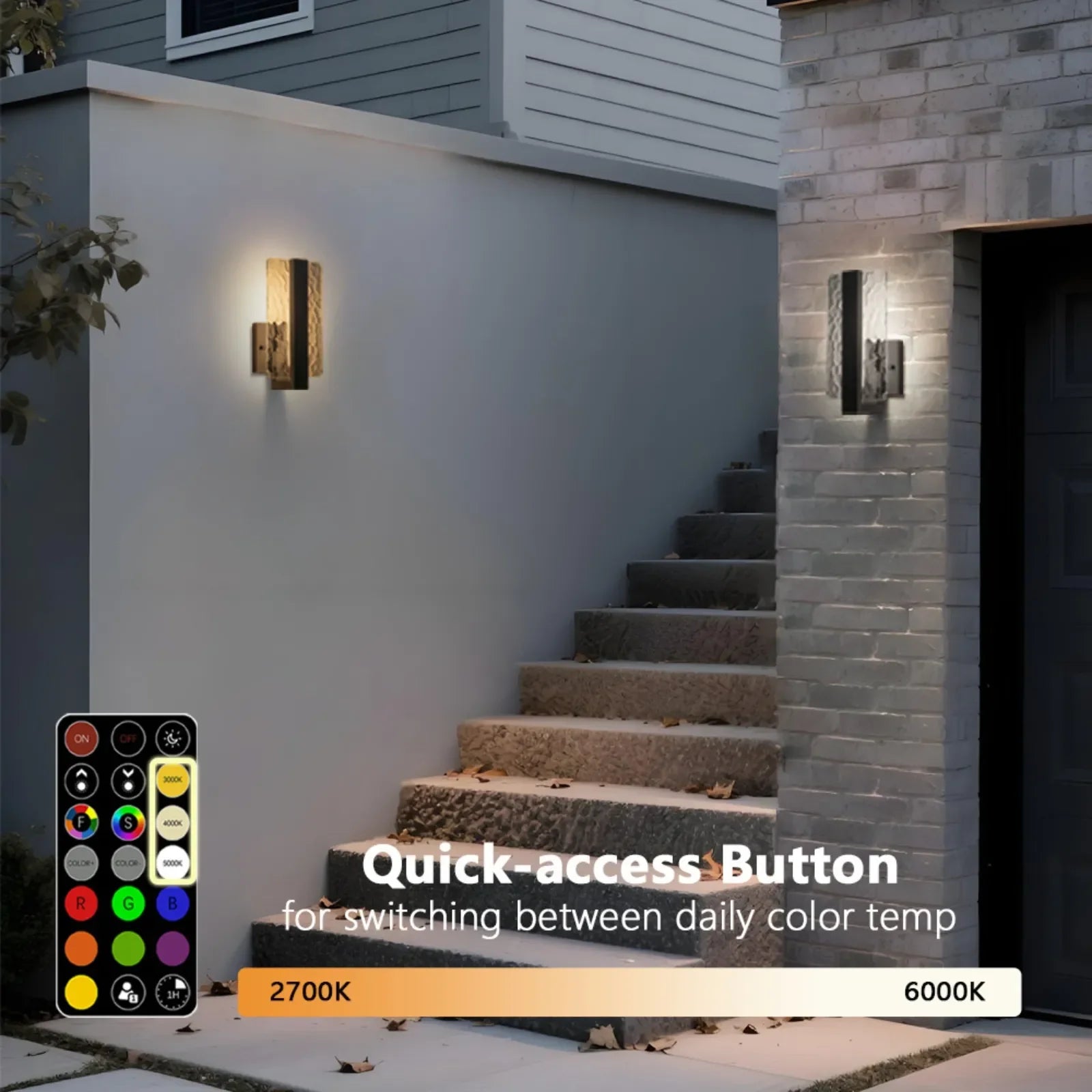 11.73“ RGB Outdoor Wall Lights Set of 2