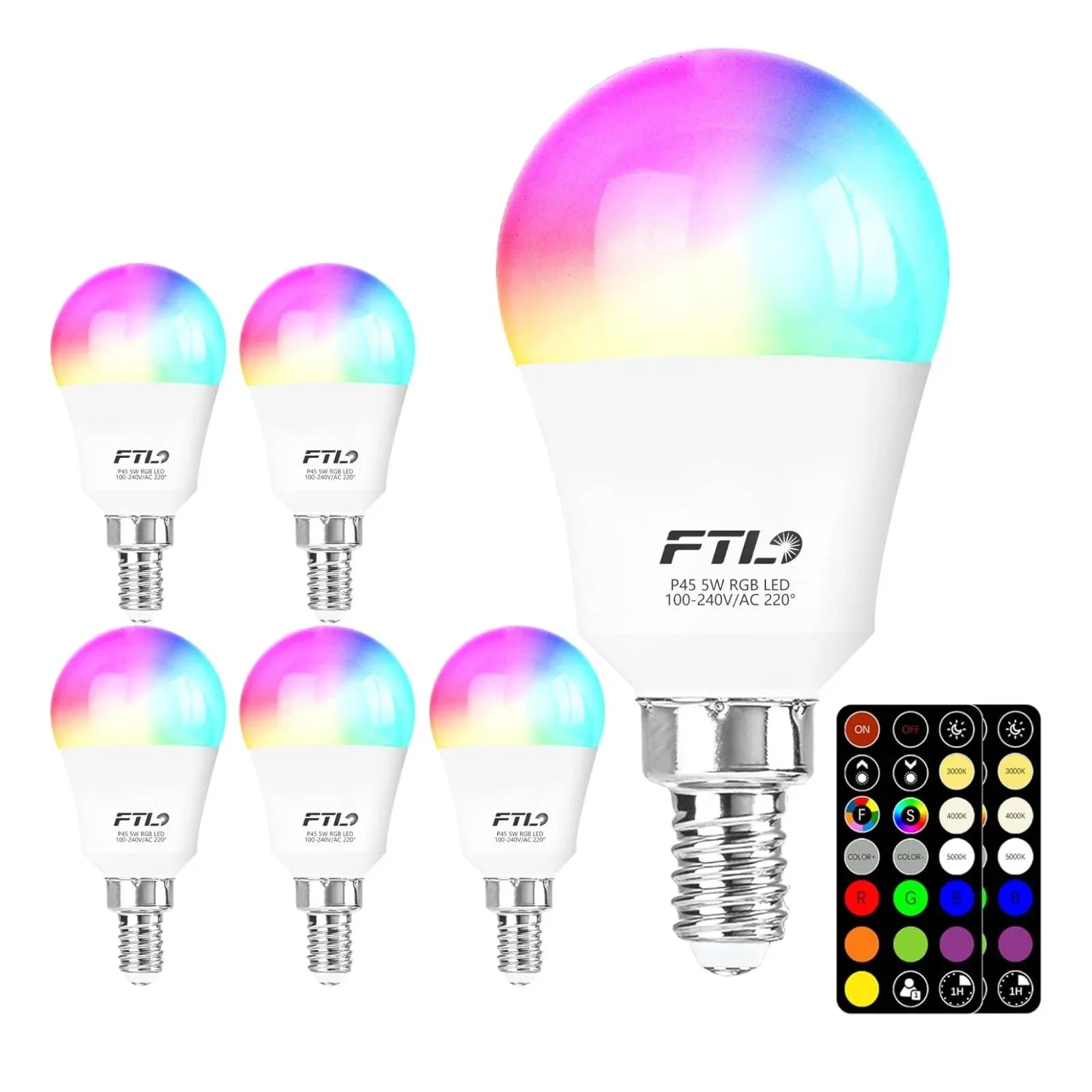 RGB Color Changing P45 E12 LED Bulbs with Remote