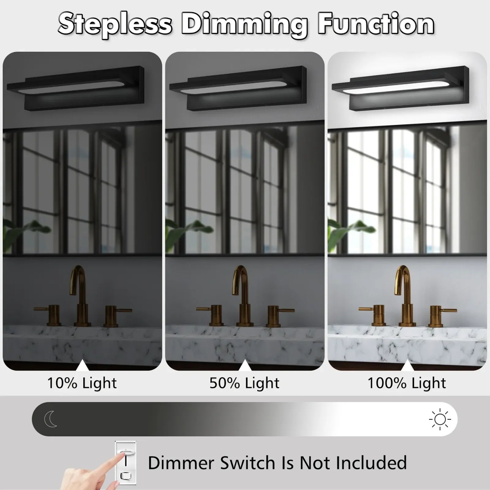 20.5" Dimmable Modern LED Vanity Light IP44 Waterproof
