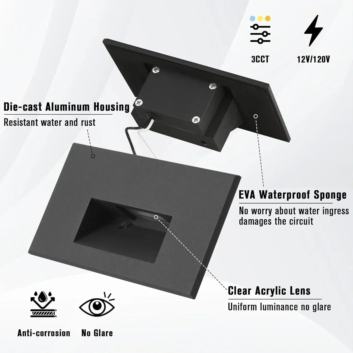 LED Step Lights 3CCT Horizontal