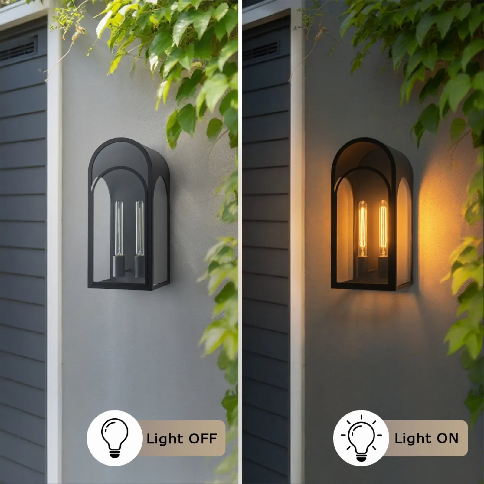 20" Large Modern Outdoor Wall Lights with Clear Glass