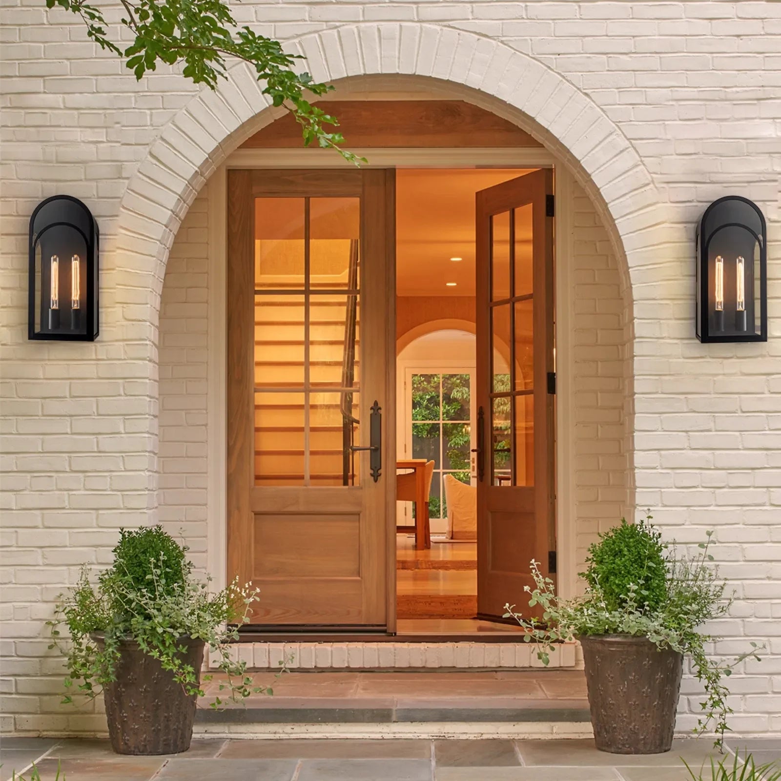 Large Modern Outdoor Wall Lights with Clear Glass