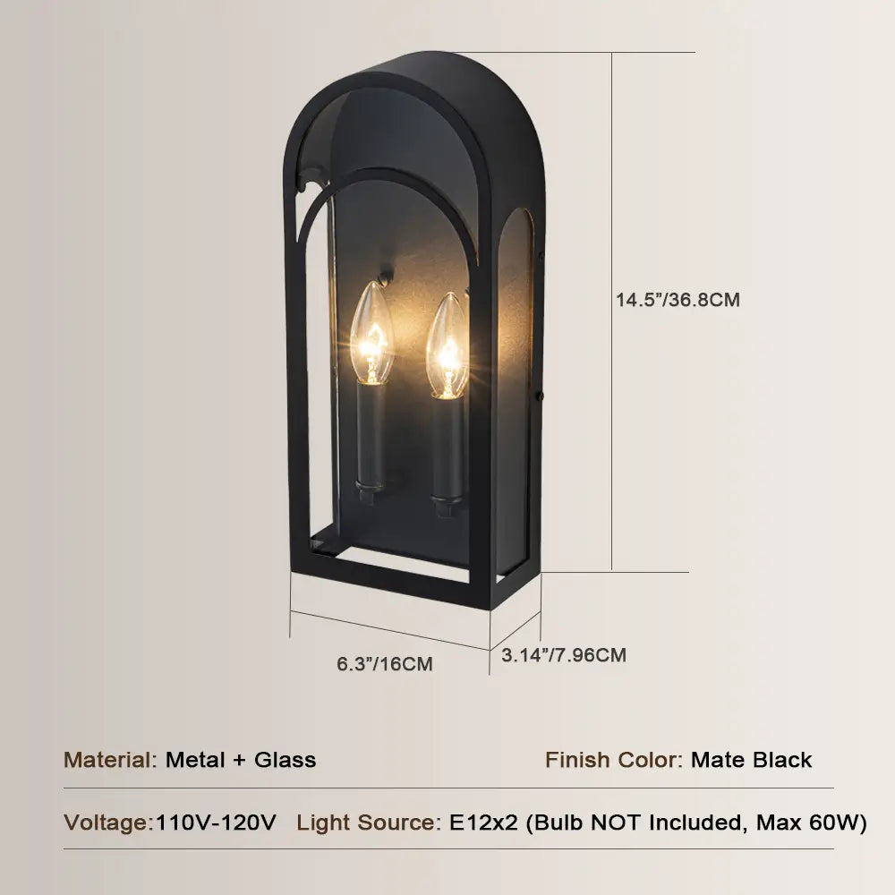 15” Modern Outdoor Wall Lights Set of 2