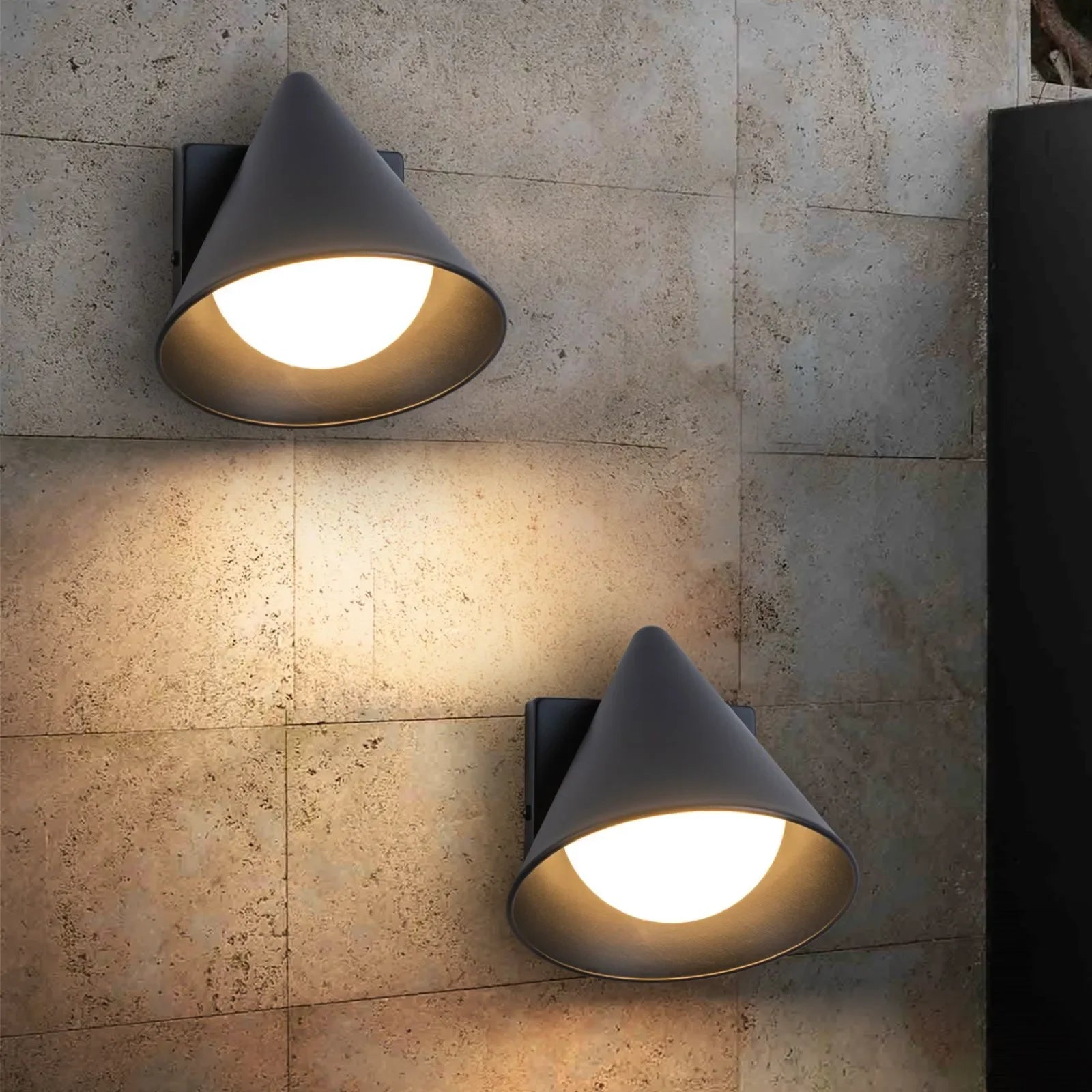 7.3" Outdoor Wall Lights 3000K LED Porch Wall Sconce Set of 2