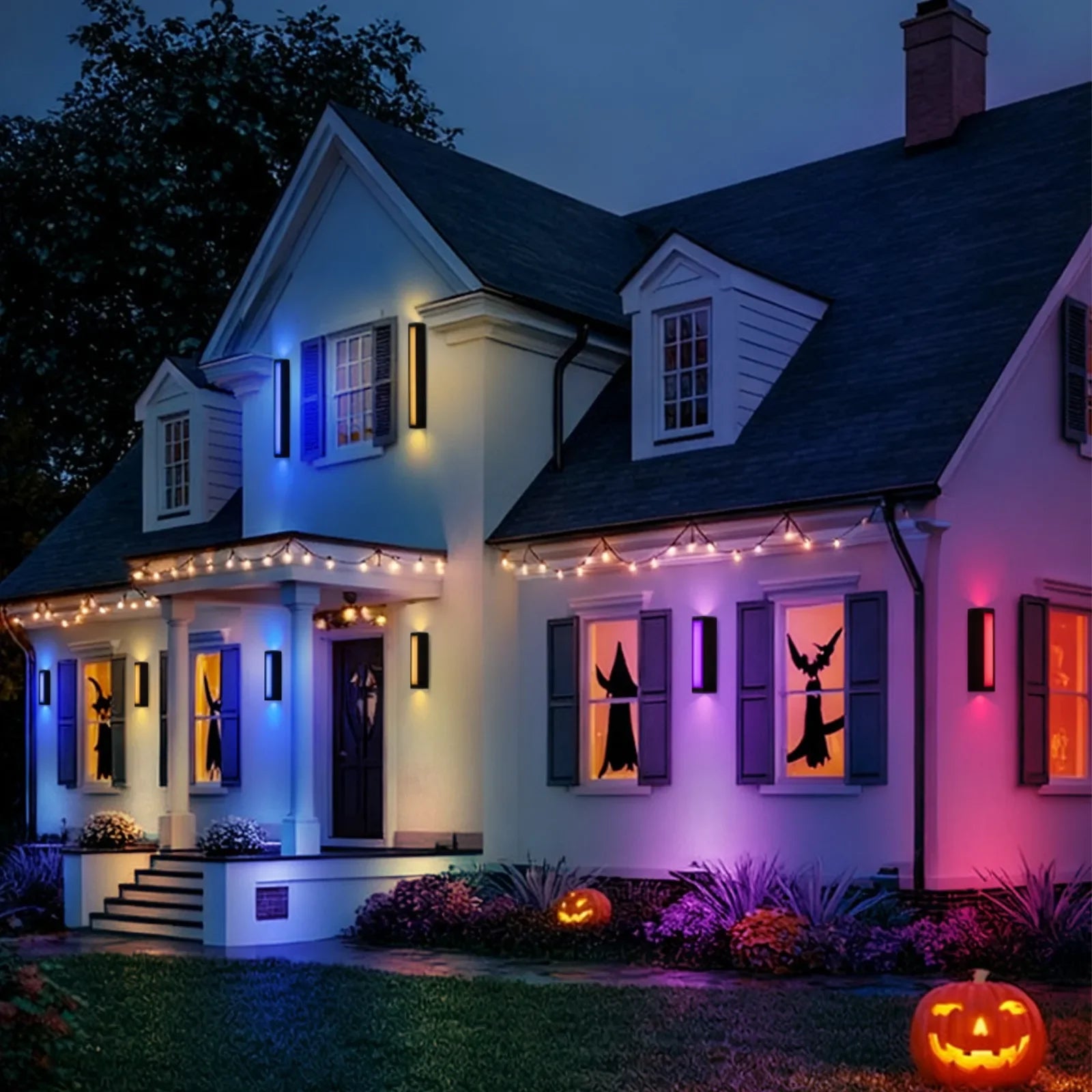 11.8” Modern RGB Outdoor Wall Lights Set of 2