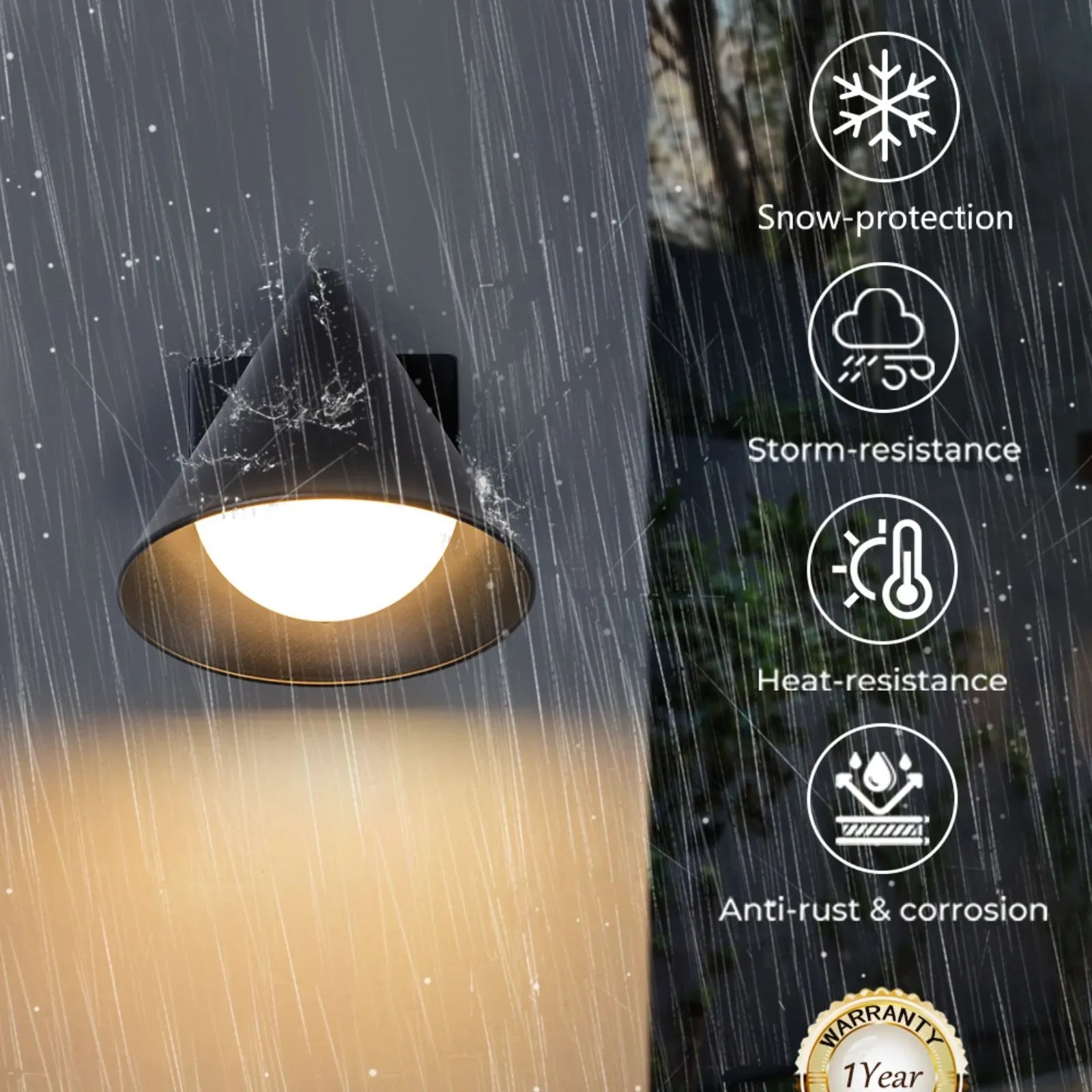 7.3" Outdoor Wall Lights 3000K LED Porch Wall Sconce Set of 2