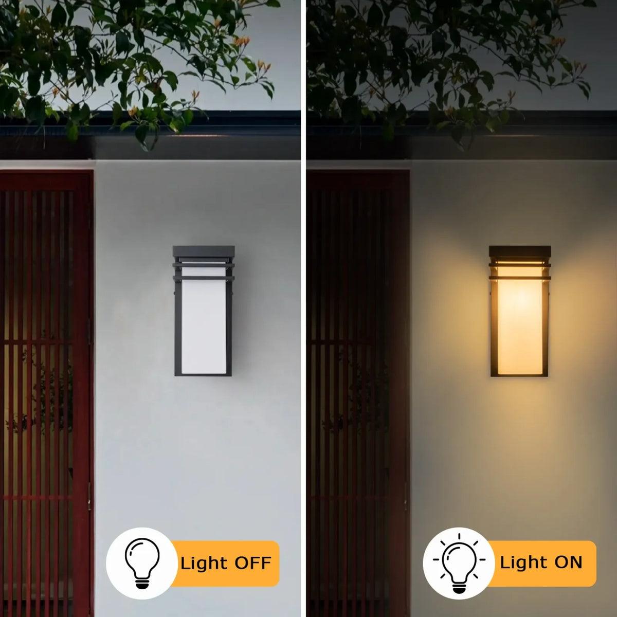 12" Matte Black Outdoor Porch Lights with White Frosted Glass