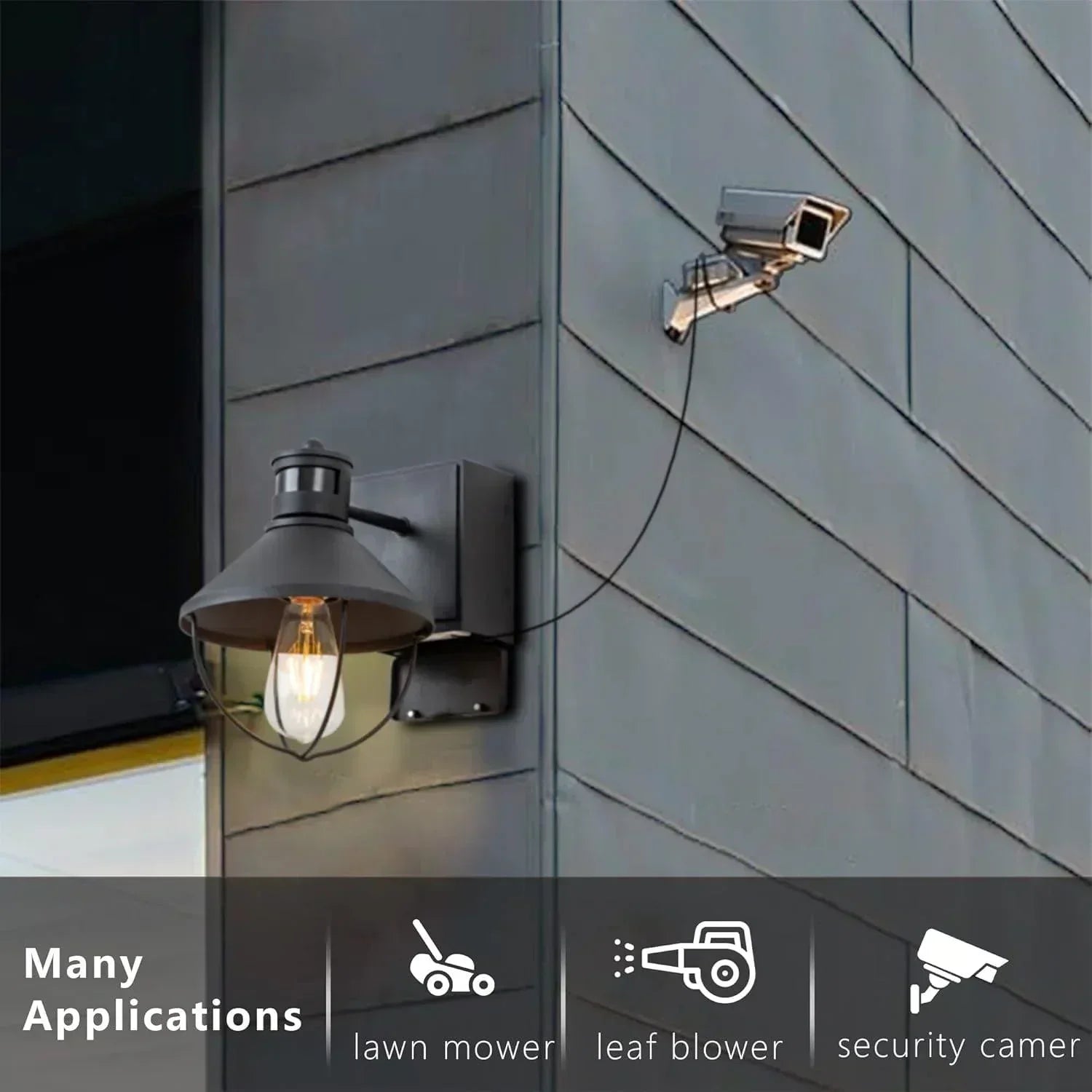 Motion Sensor Dusk to Dawn Outdoor Wall lights with GFCI Outlet - FTL Outdoor Wall Lighting LED Light Bulbs