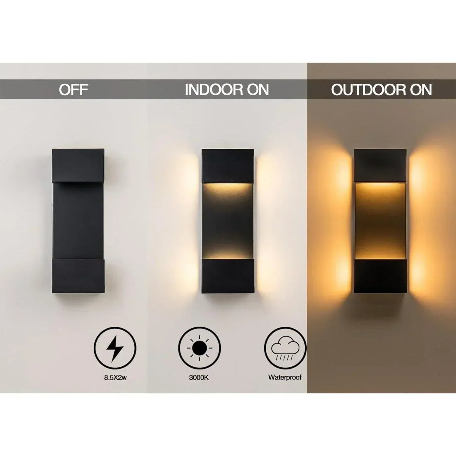 15" LED Outdoor Wall Lights Black - FTL Outdoor Wall Lighting LED Light Bulbs