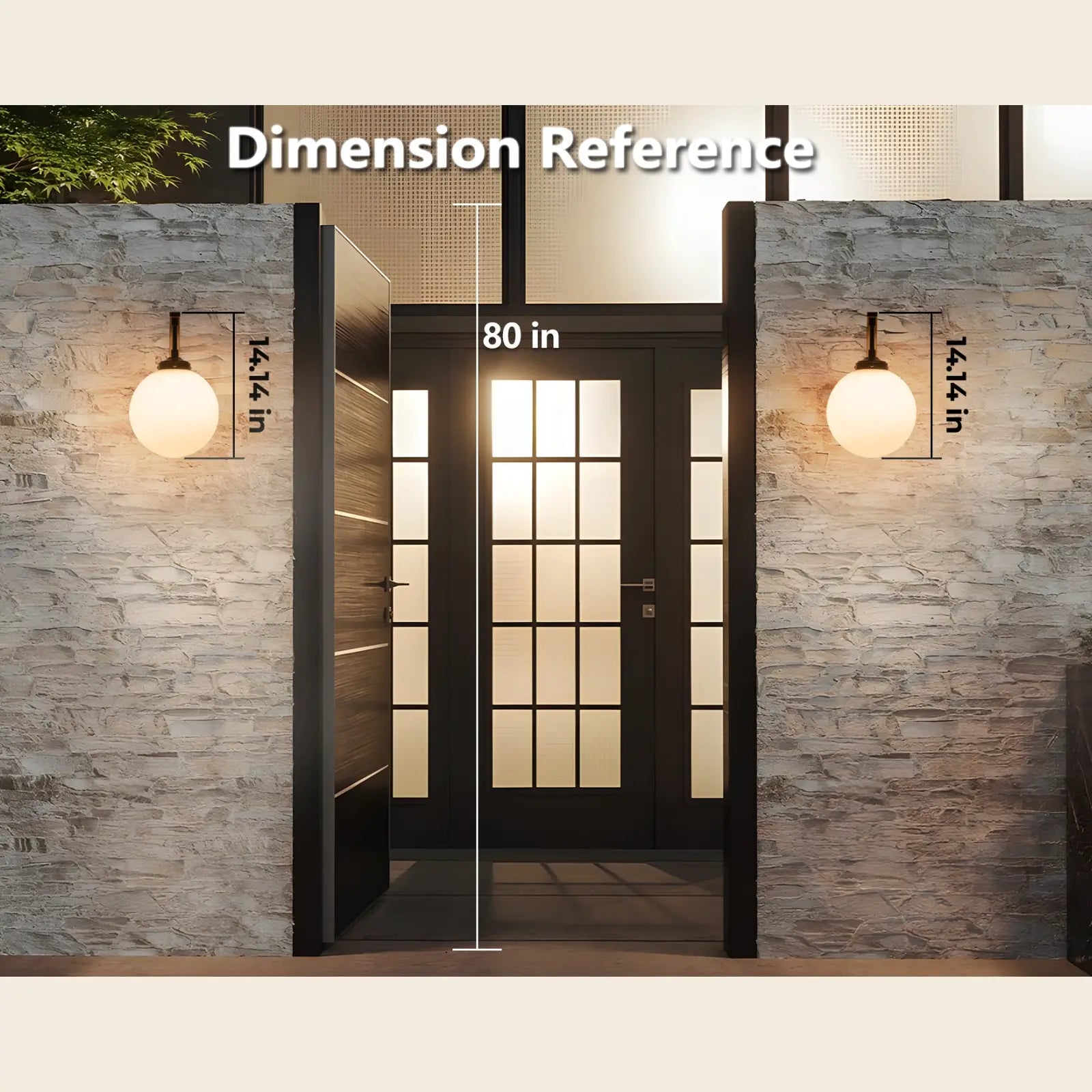 14" Modern Outdoor Wall Lights with Glass Globe