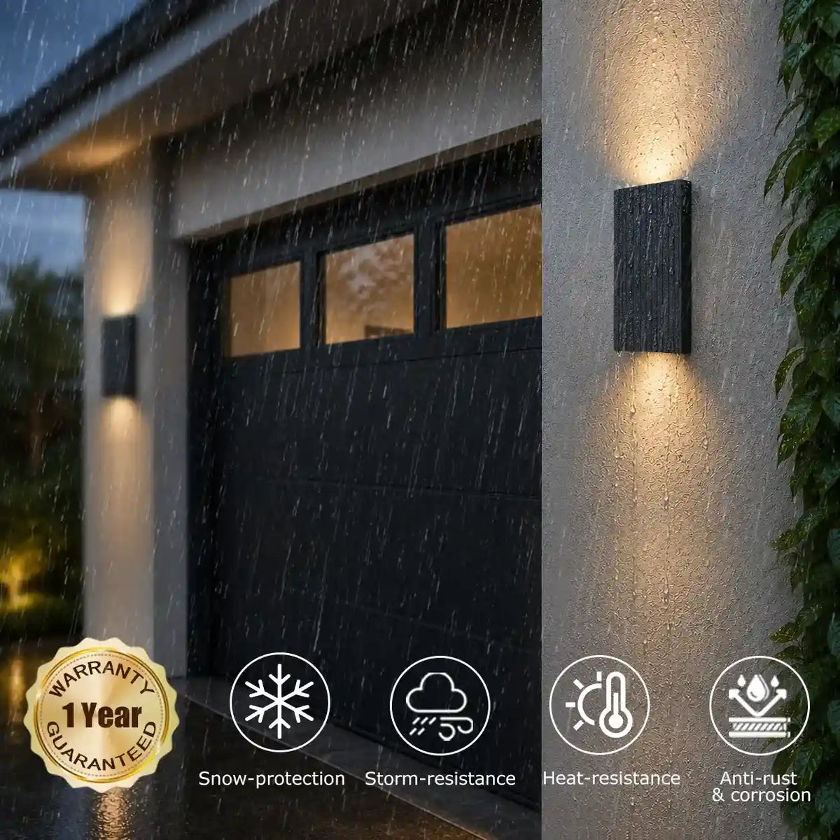 Modern Outdoor Wall Light – 3CCT LED Up & Down Sconce