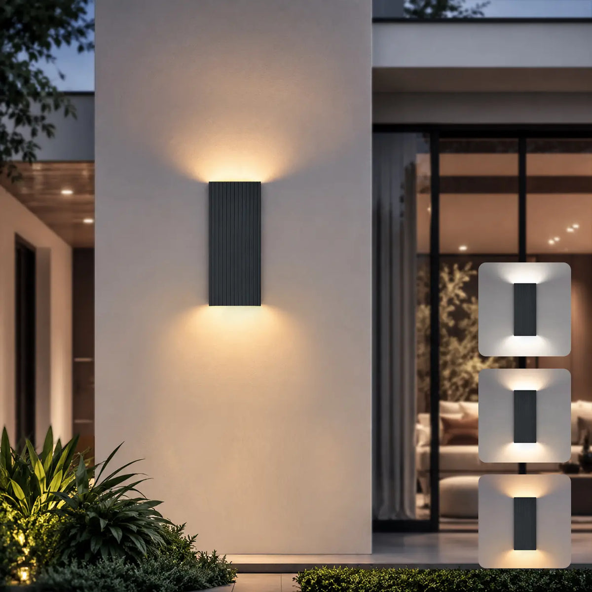 Modern Outdoor Wall Light – 3CCT LED Up & Down Sconce