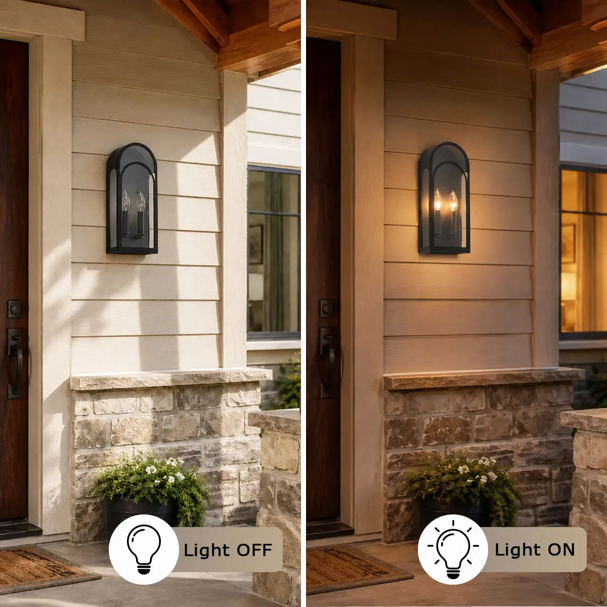 20" Large Modern Outdoor Wall Lights with Clear Glass